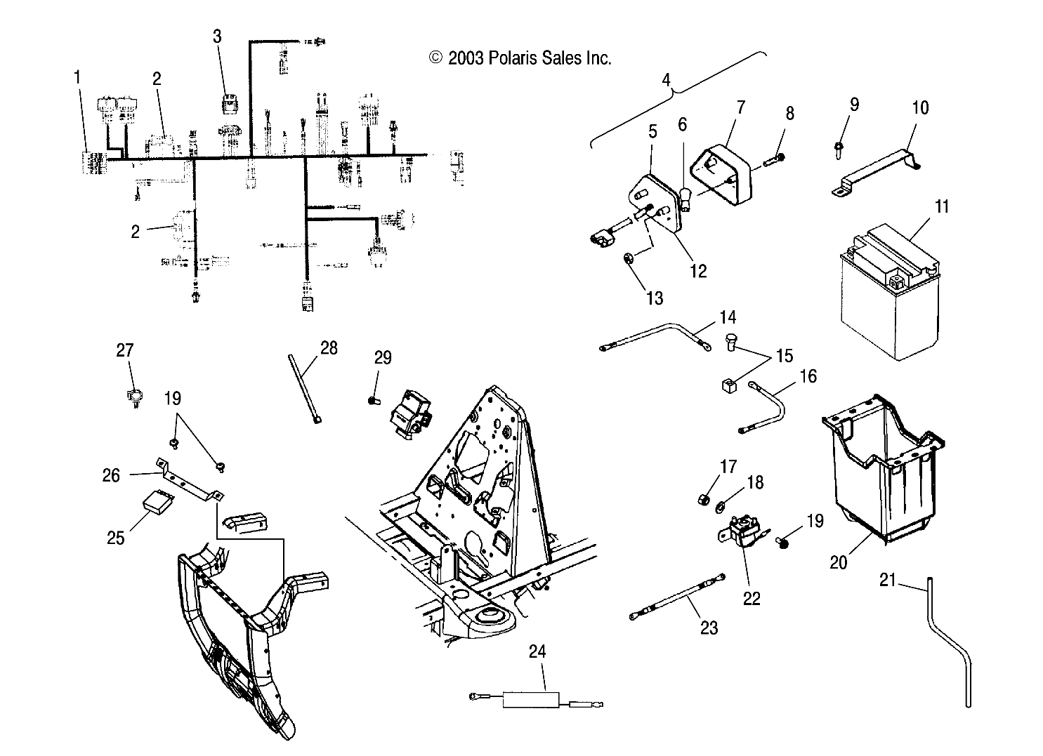 Foto diagrama Polaris que contem a peça 4010470