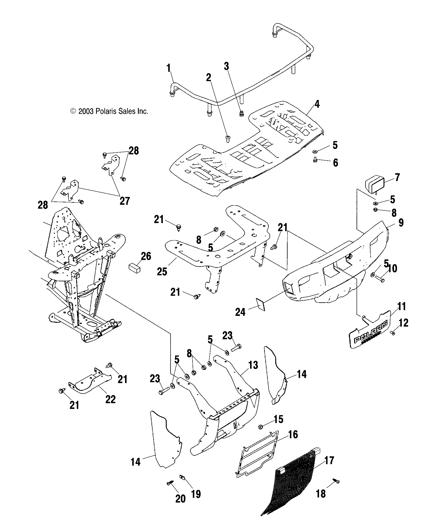 Part Number : 1013972-067 WELD-FRONT RACK EXT GEN VI BLK