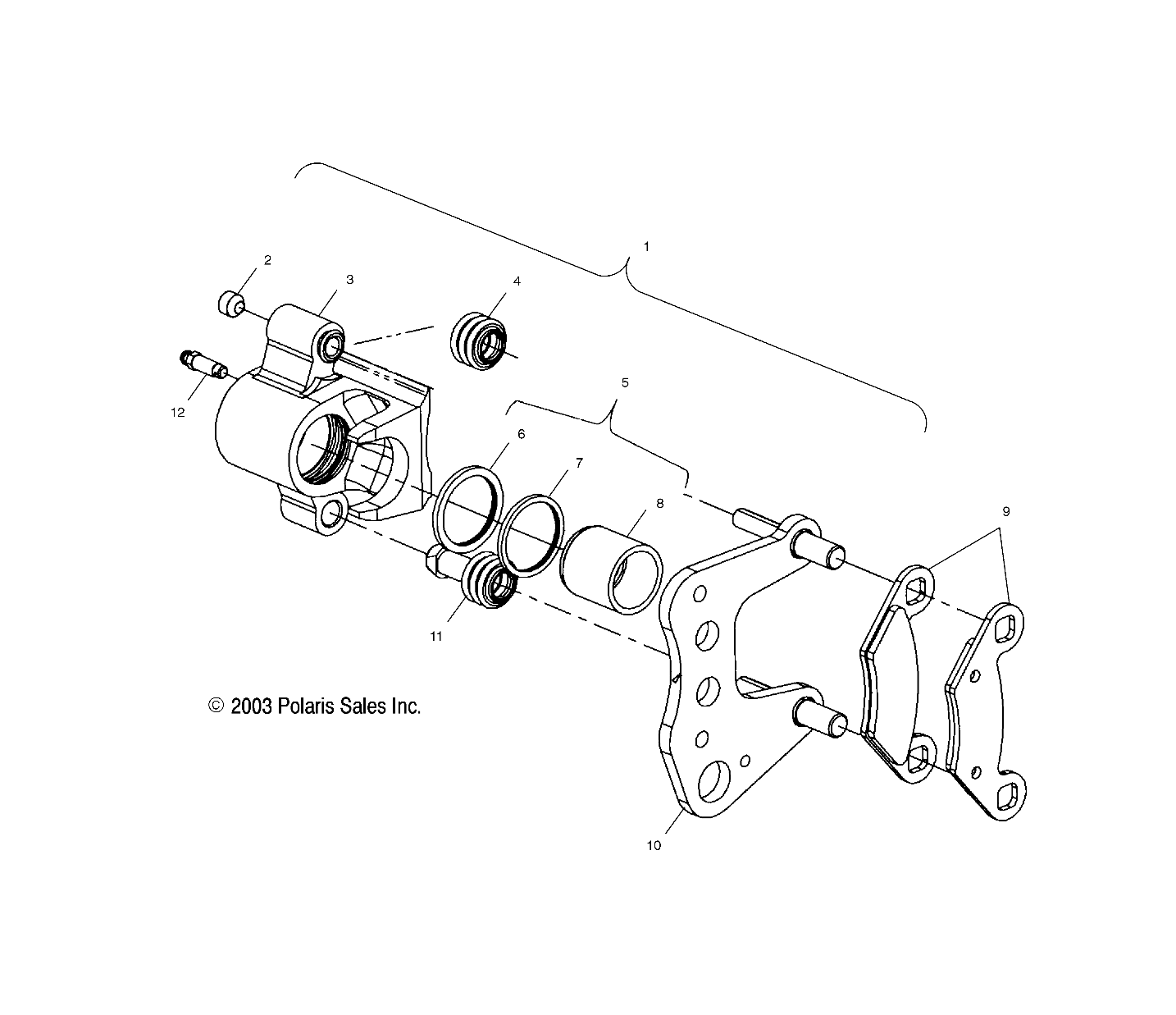 Part Number : 1910682 BRAKE CALIPER ASM RIGHT 1.187