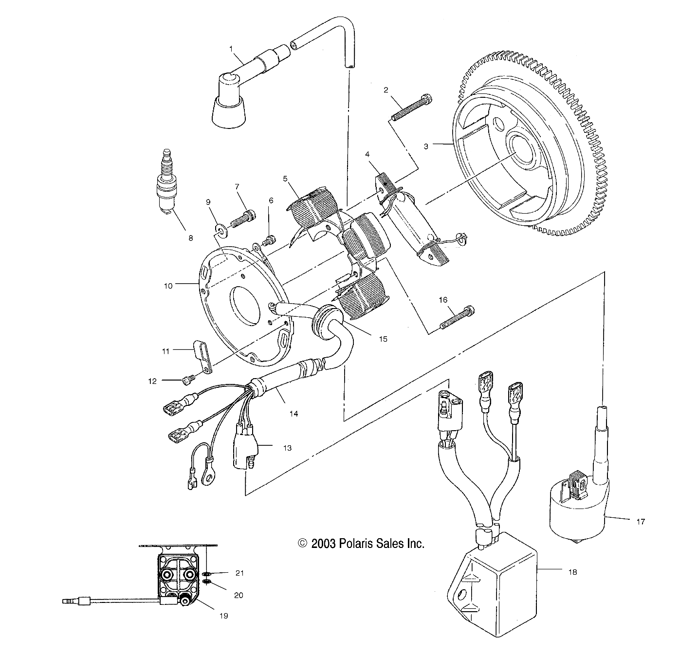 Foto diagrama Polaris que contem a peça 4010930