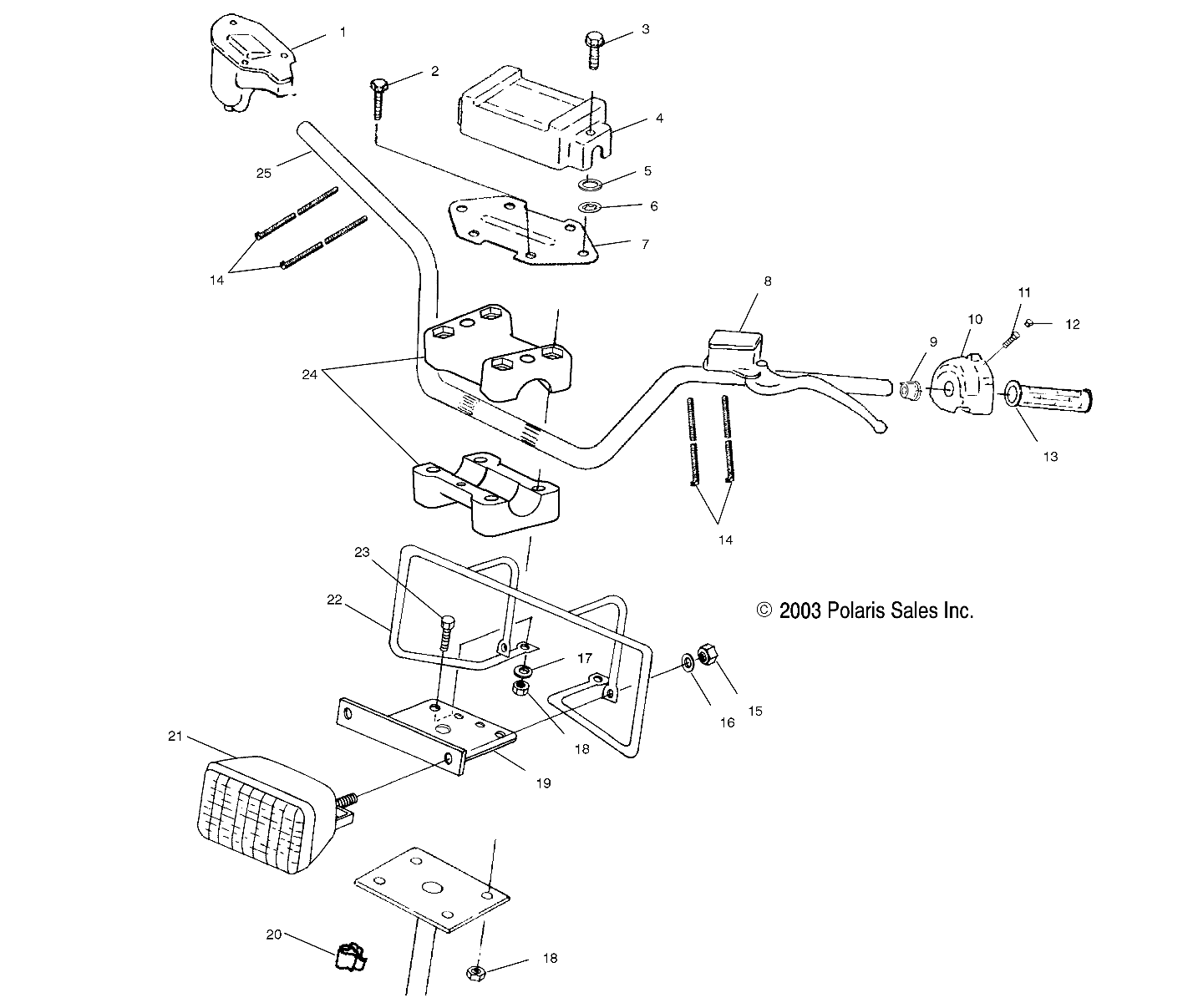 Foto diagrama Polaris que contem a peça 1040579-067