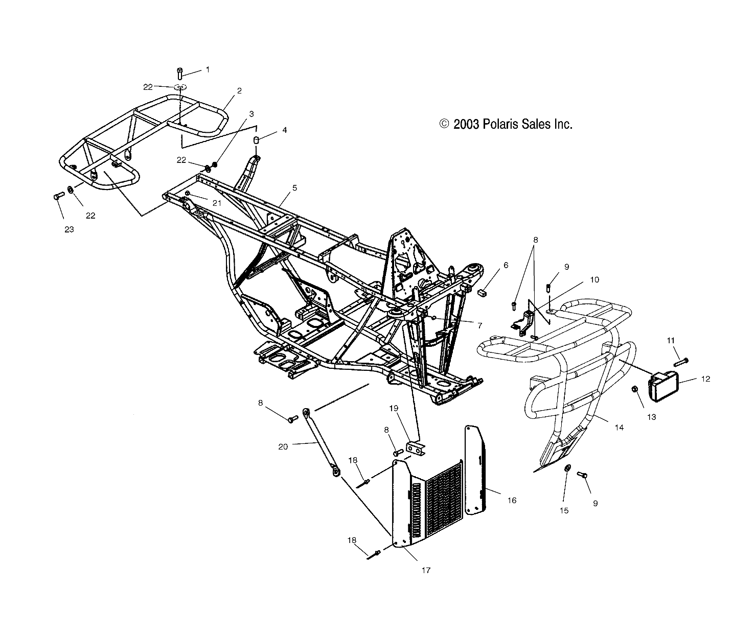 Foto diagrama Polaris que contem a peça 1014040-385