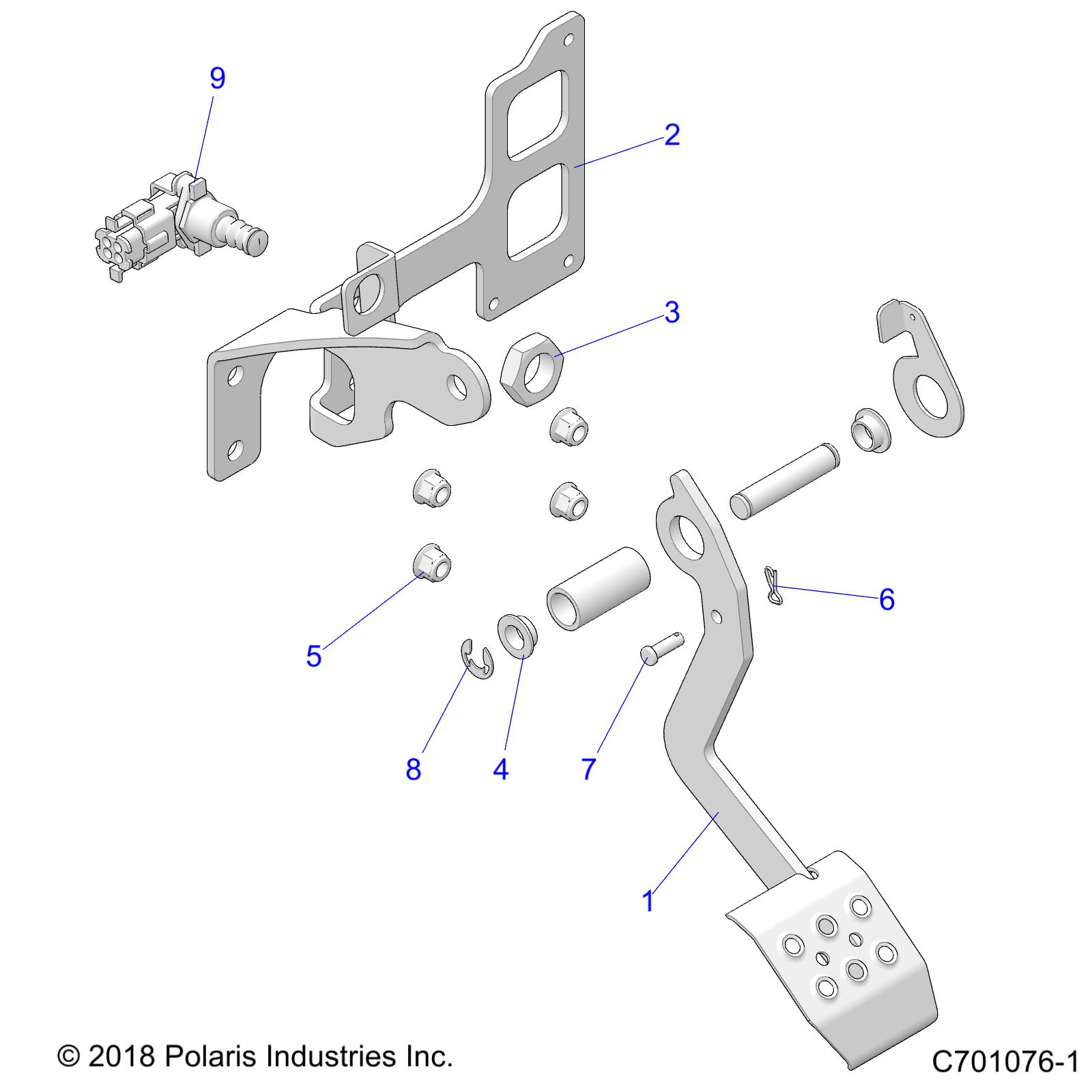 Part Number : 1025688-458 WELD-BRAKE PEDAL TR RZR M.BLK