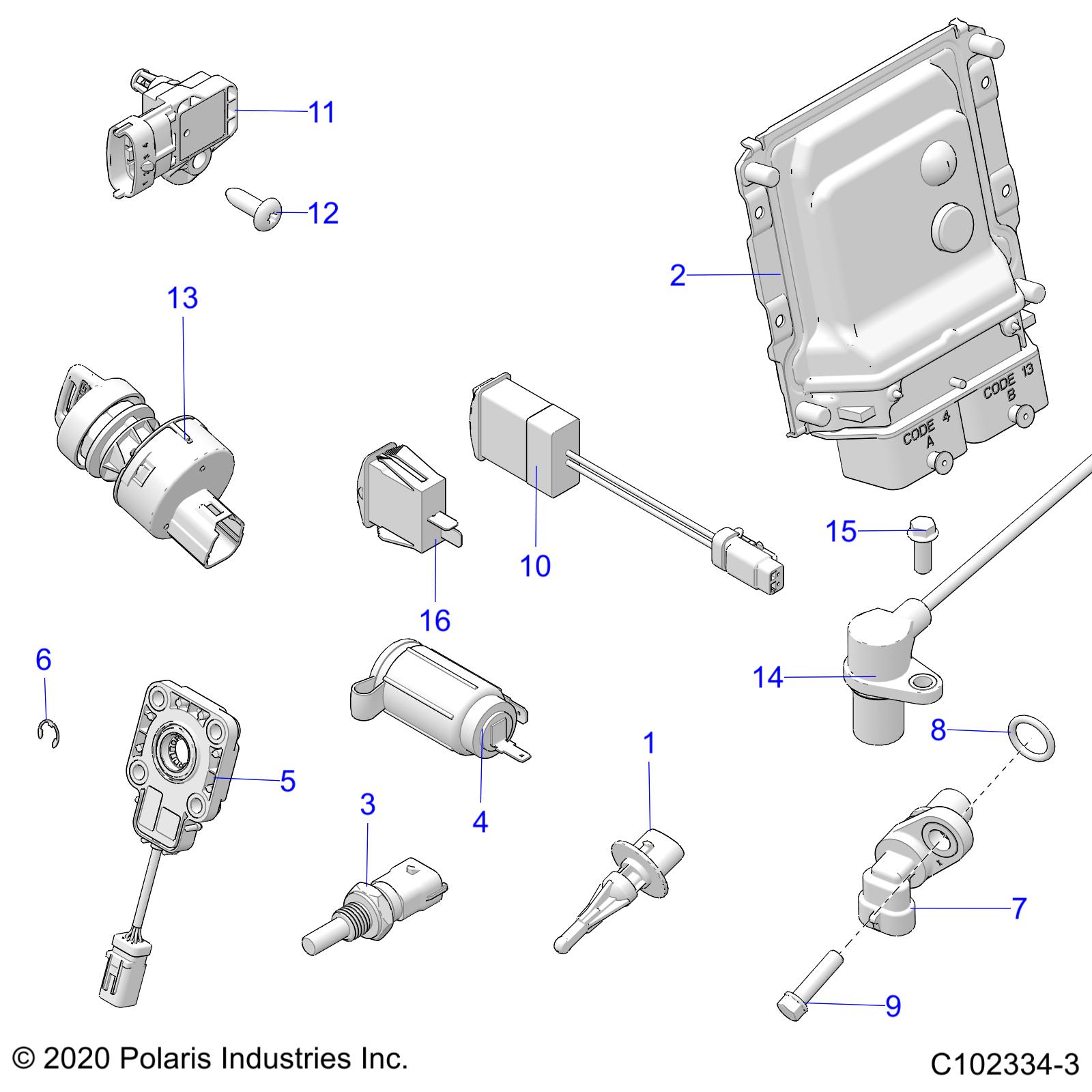 Foto diagrama Polaris que contem a peça 4011074