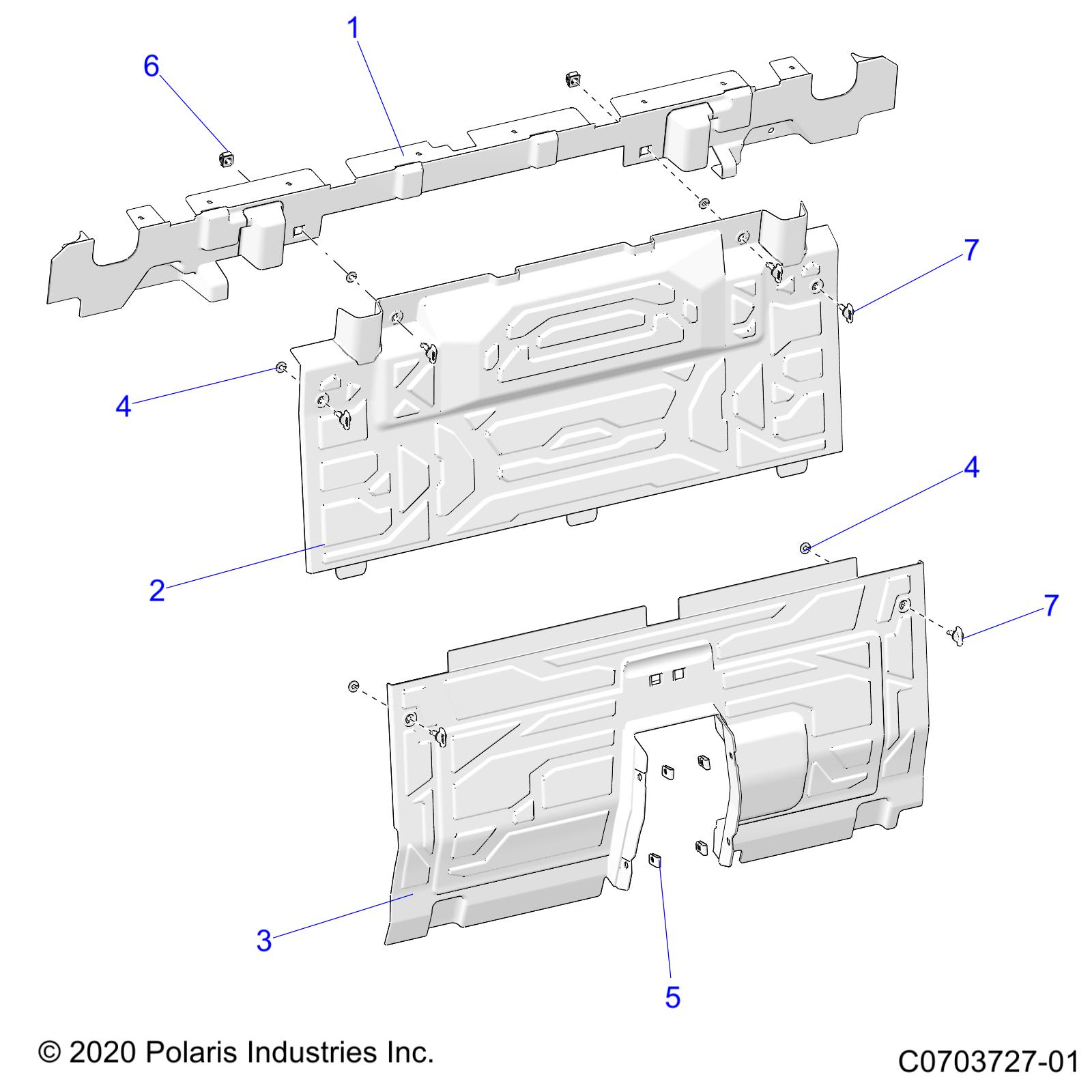 Part Number : 2637415-070 ASM-PANEL CLOSEOFF RR TOP BLK