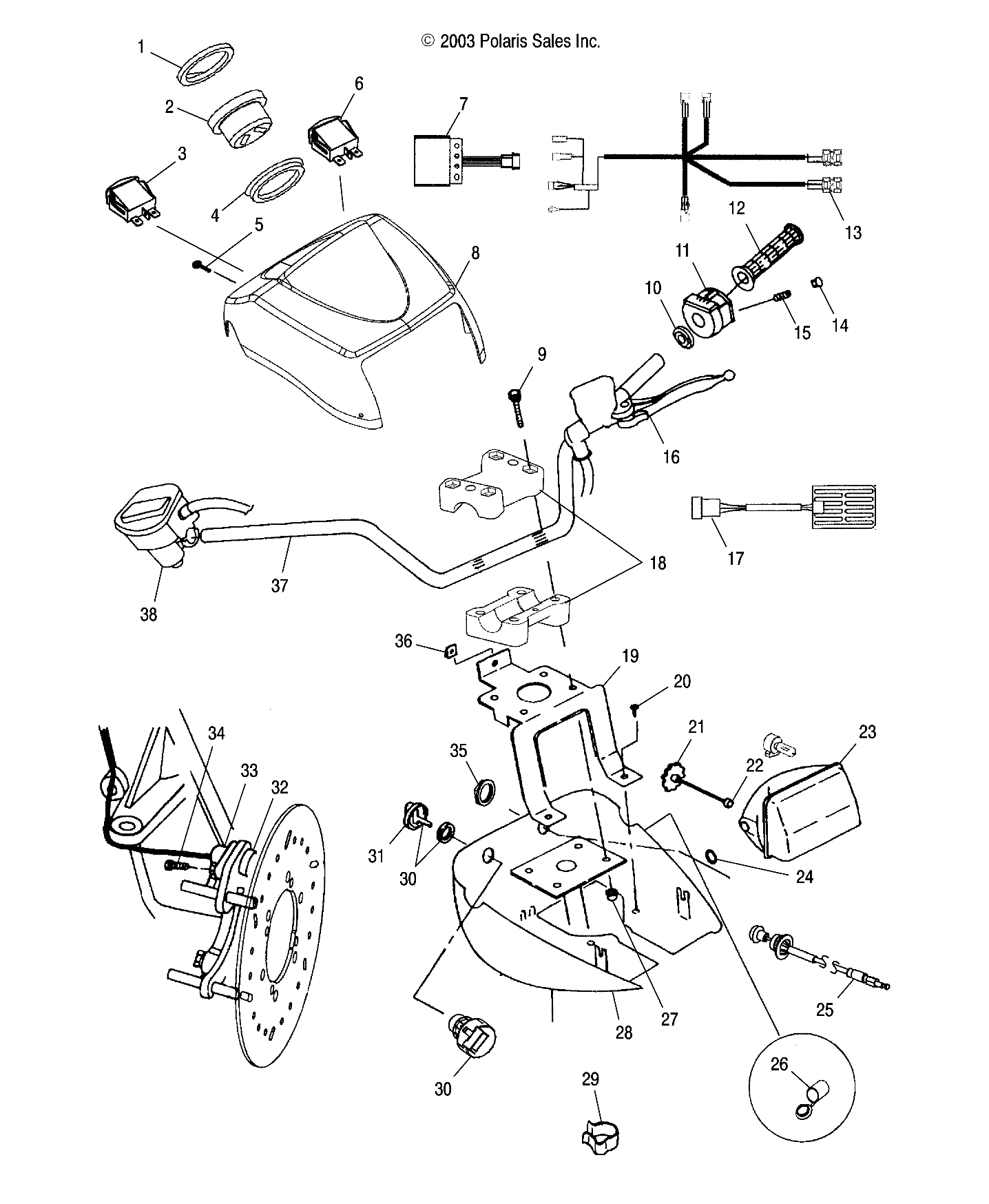 Foto diagrama Polaris que contem a peça 5435330-455