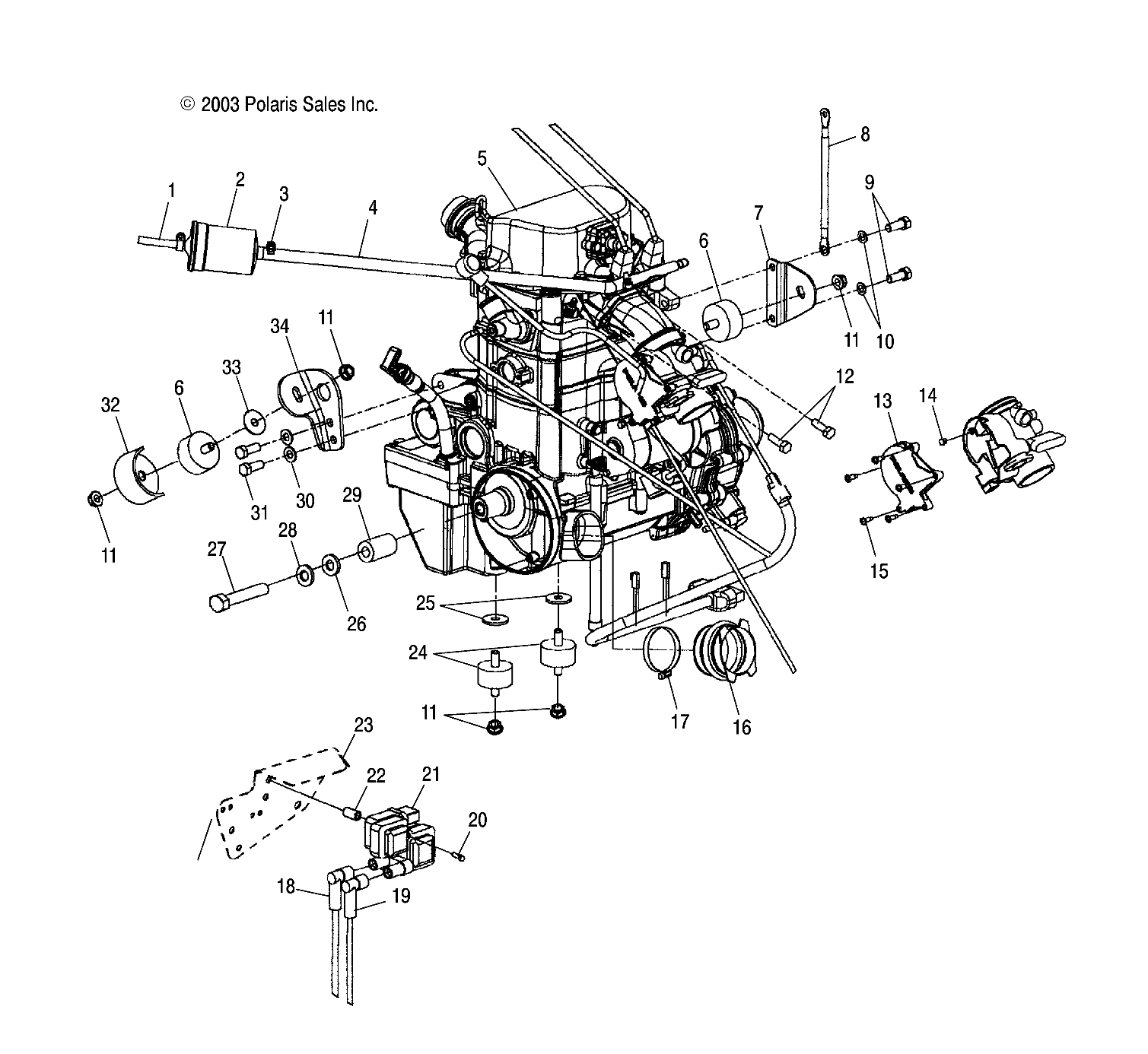 Foto diagrama Polaris que contem a peça 4010845