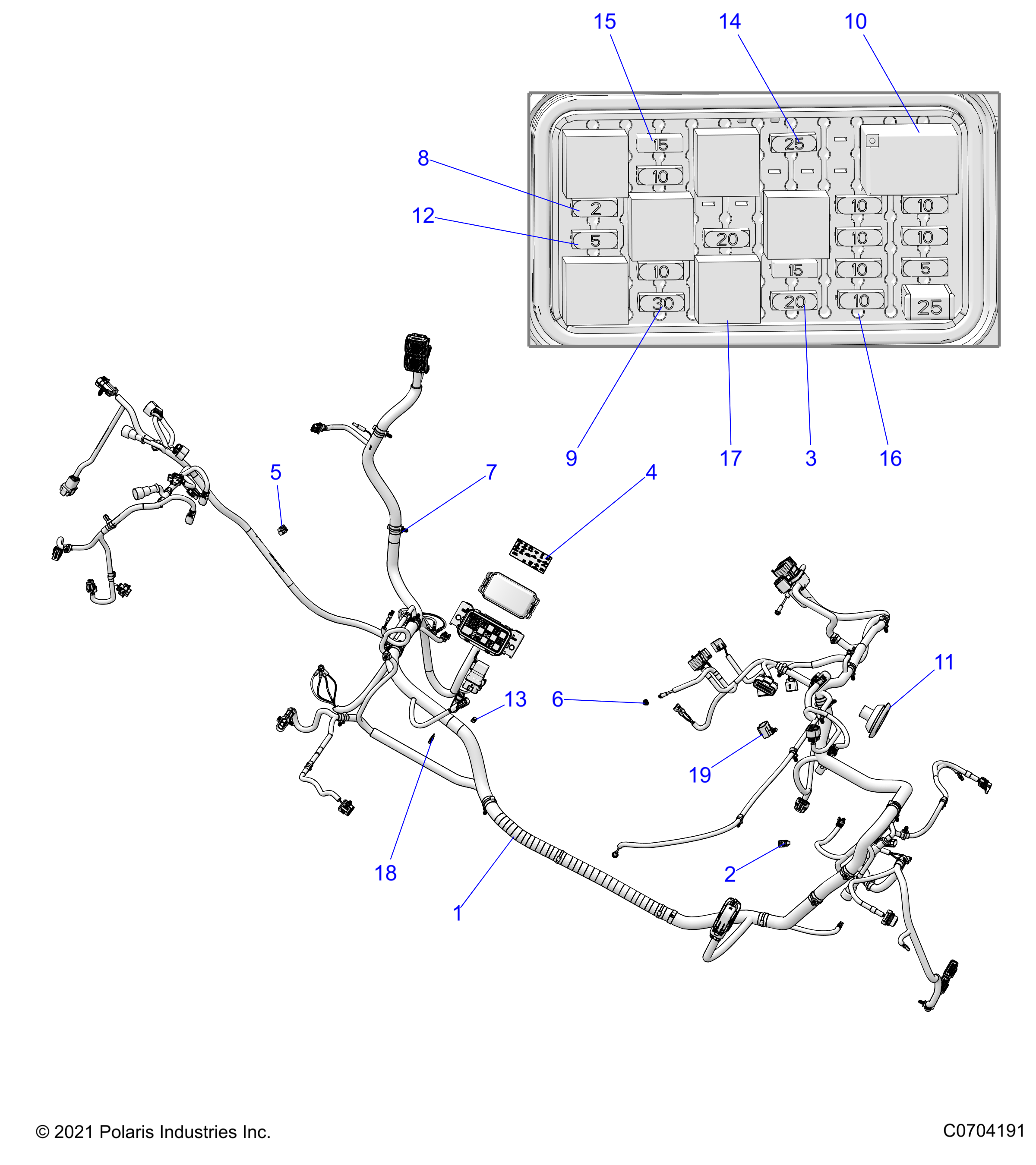 Foto diagrama Polaris que contem a peça 4012421