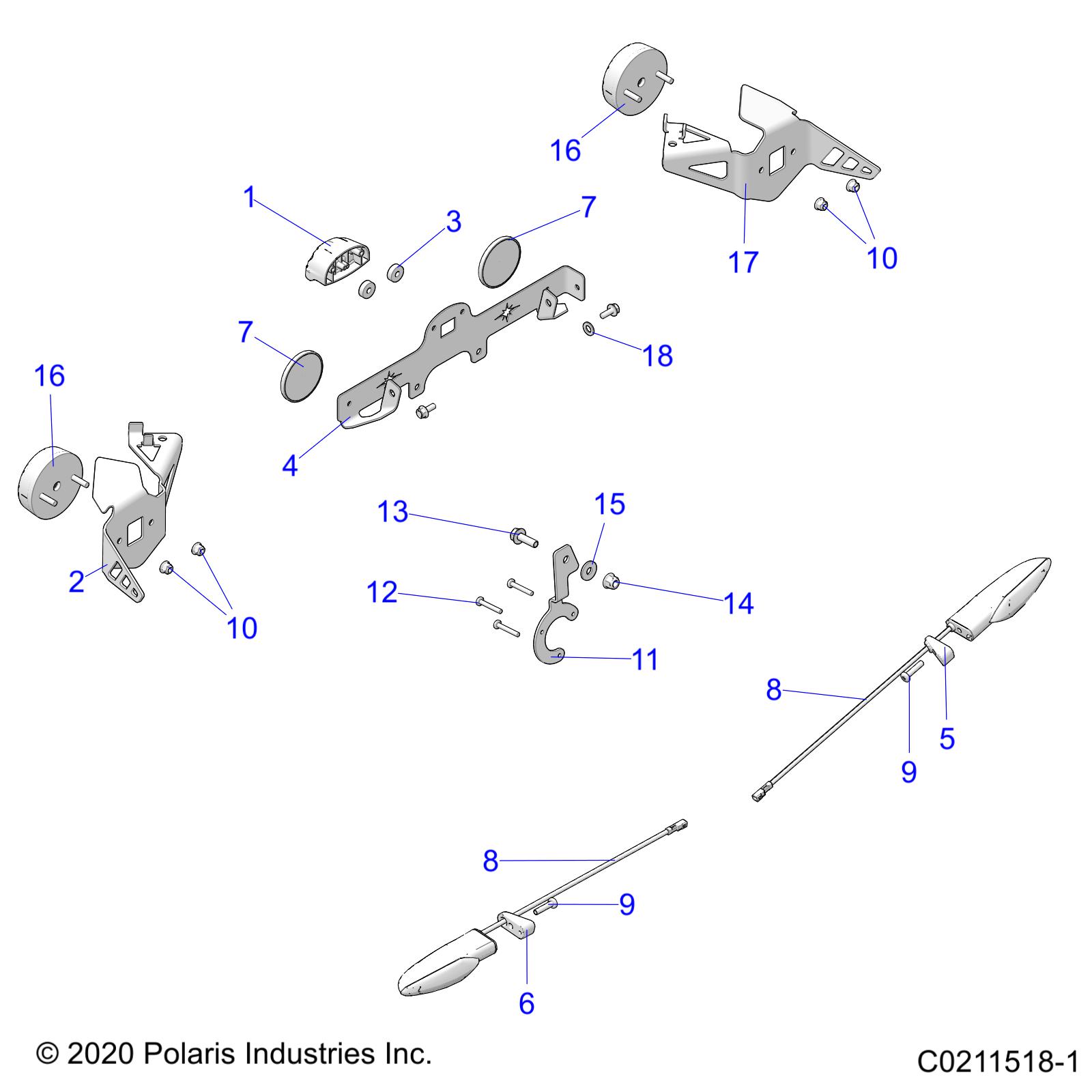 Foto diagrama Polaris que contem a peça 5263450-458