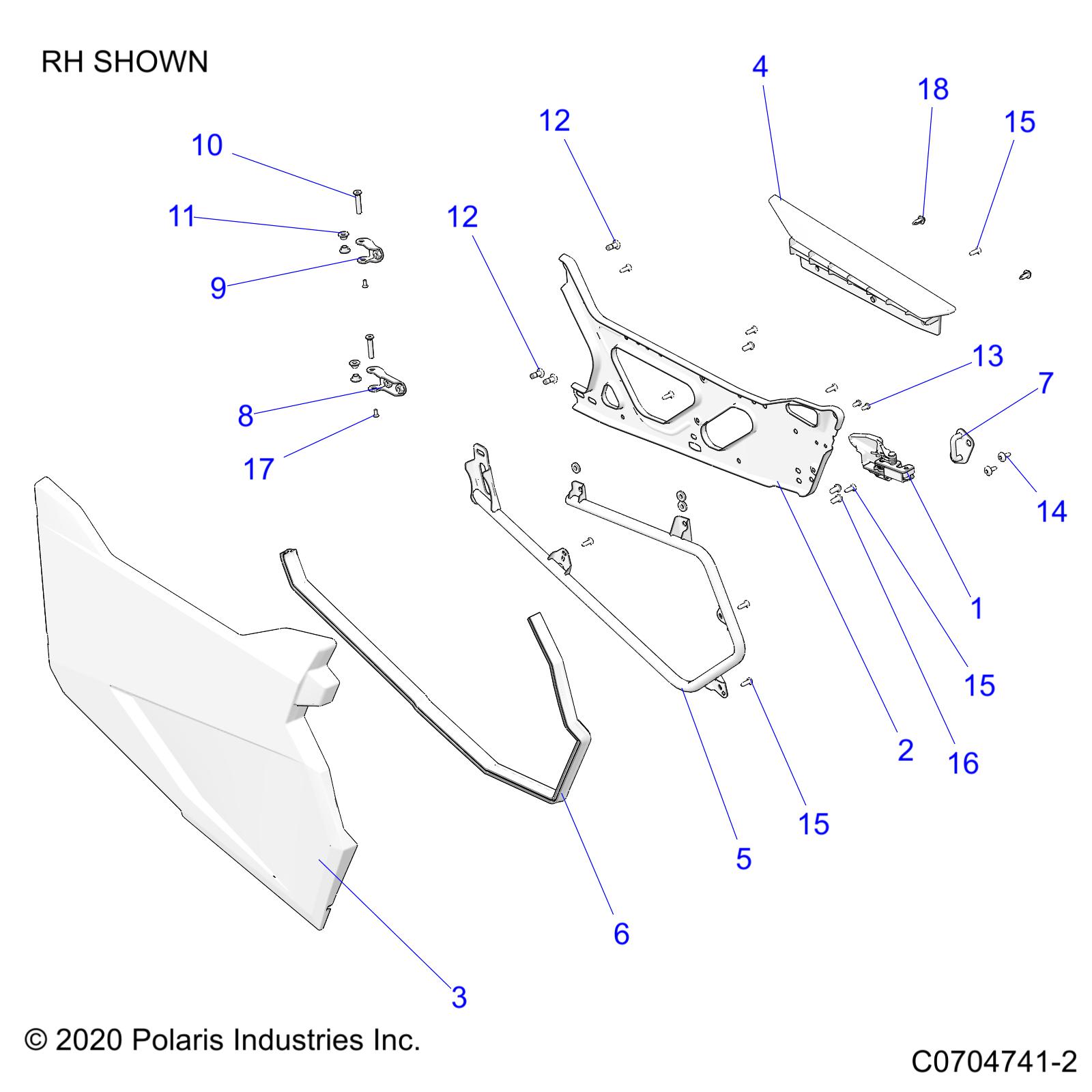 Foto diagrama Polaris que contem a peça 1026023-458