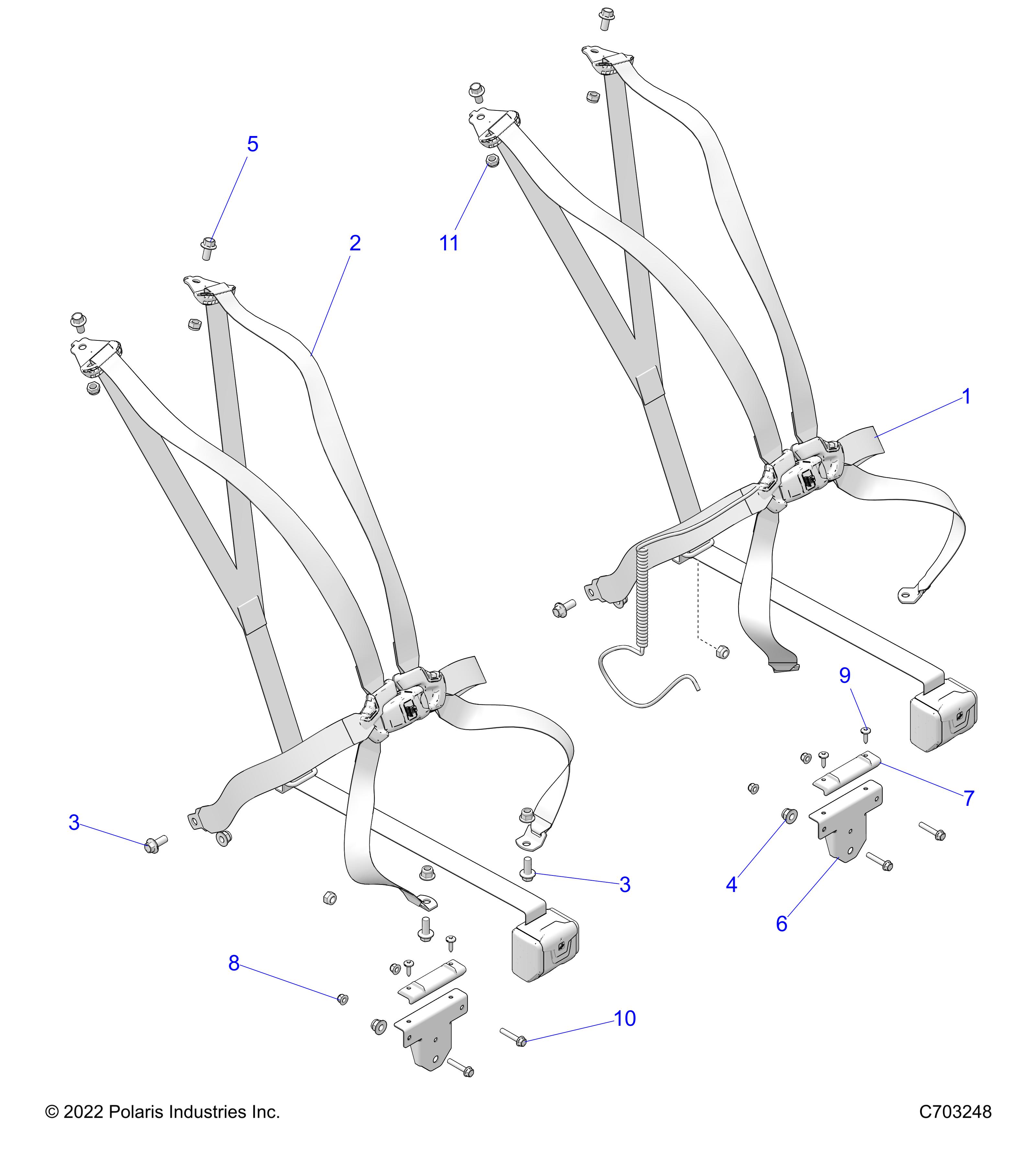 Part Number : 5265692-329 BRKT-MOUNT RETRACTOR 6PT ECOAT