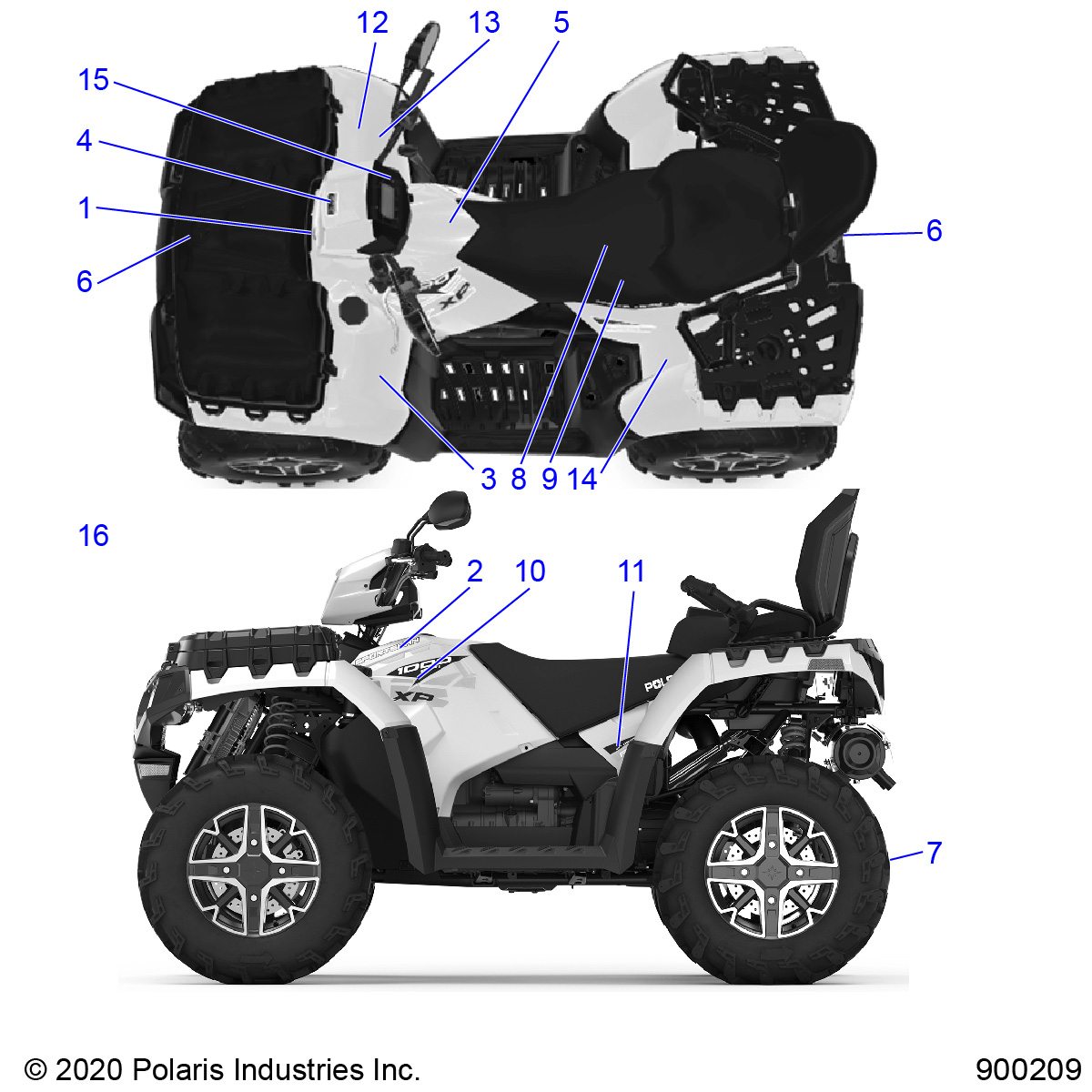 Foto diagrama Polaris que contem a peça 7187458