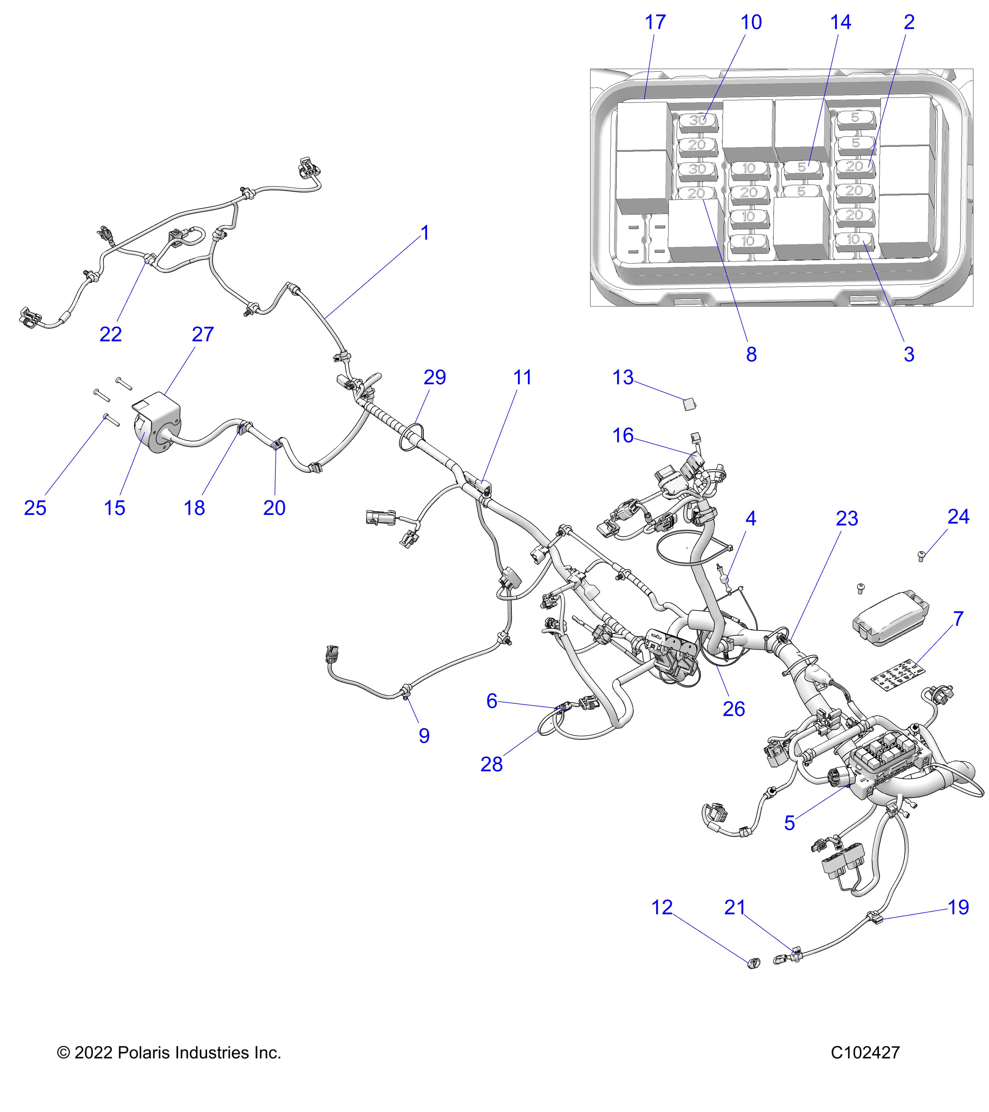 Part Number : 2416589 HARN-MAIN WL SPMN TRC/EU