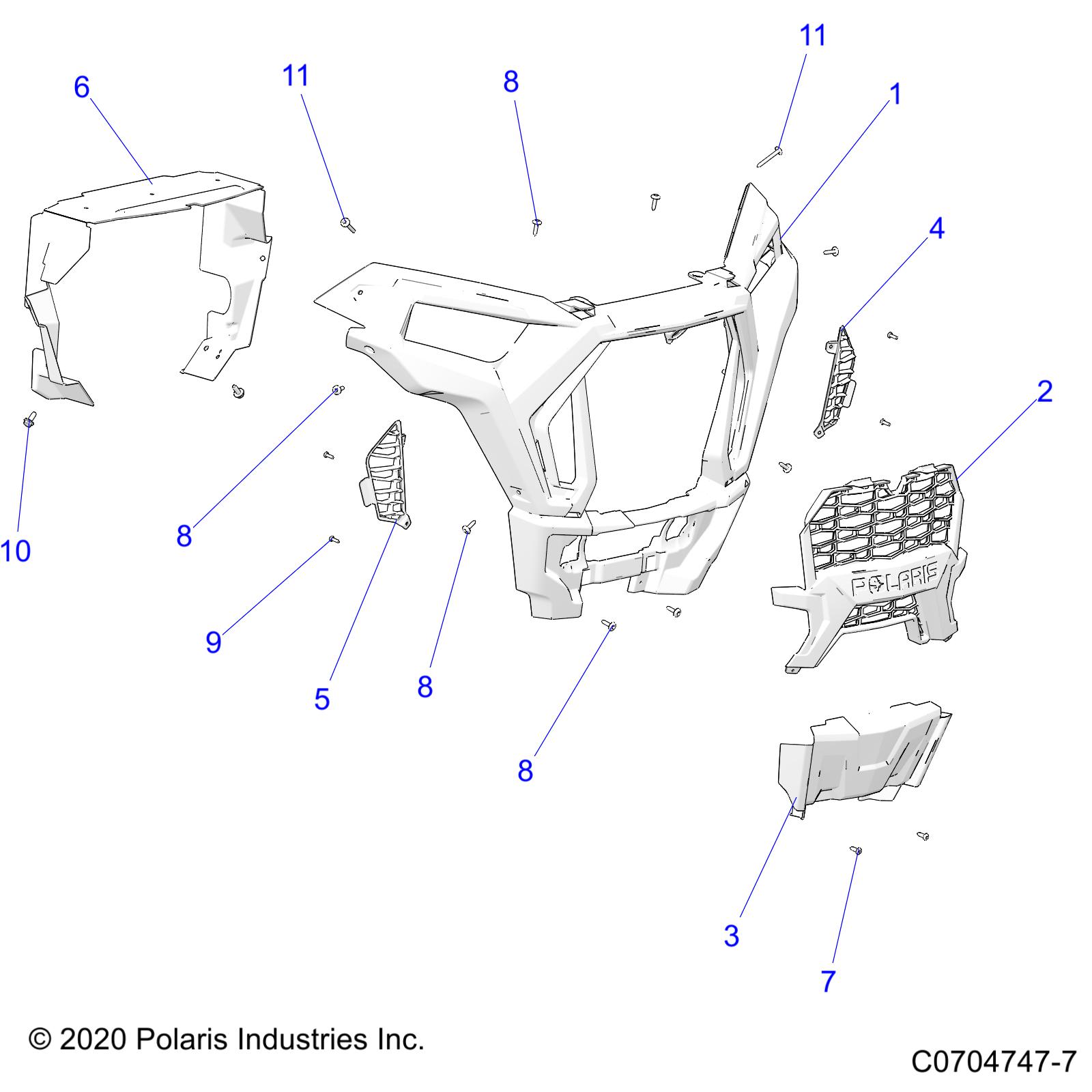 Foto diagrama Polaris que contem a peça 5454587-070