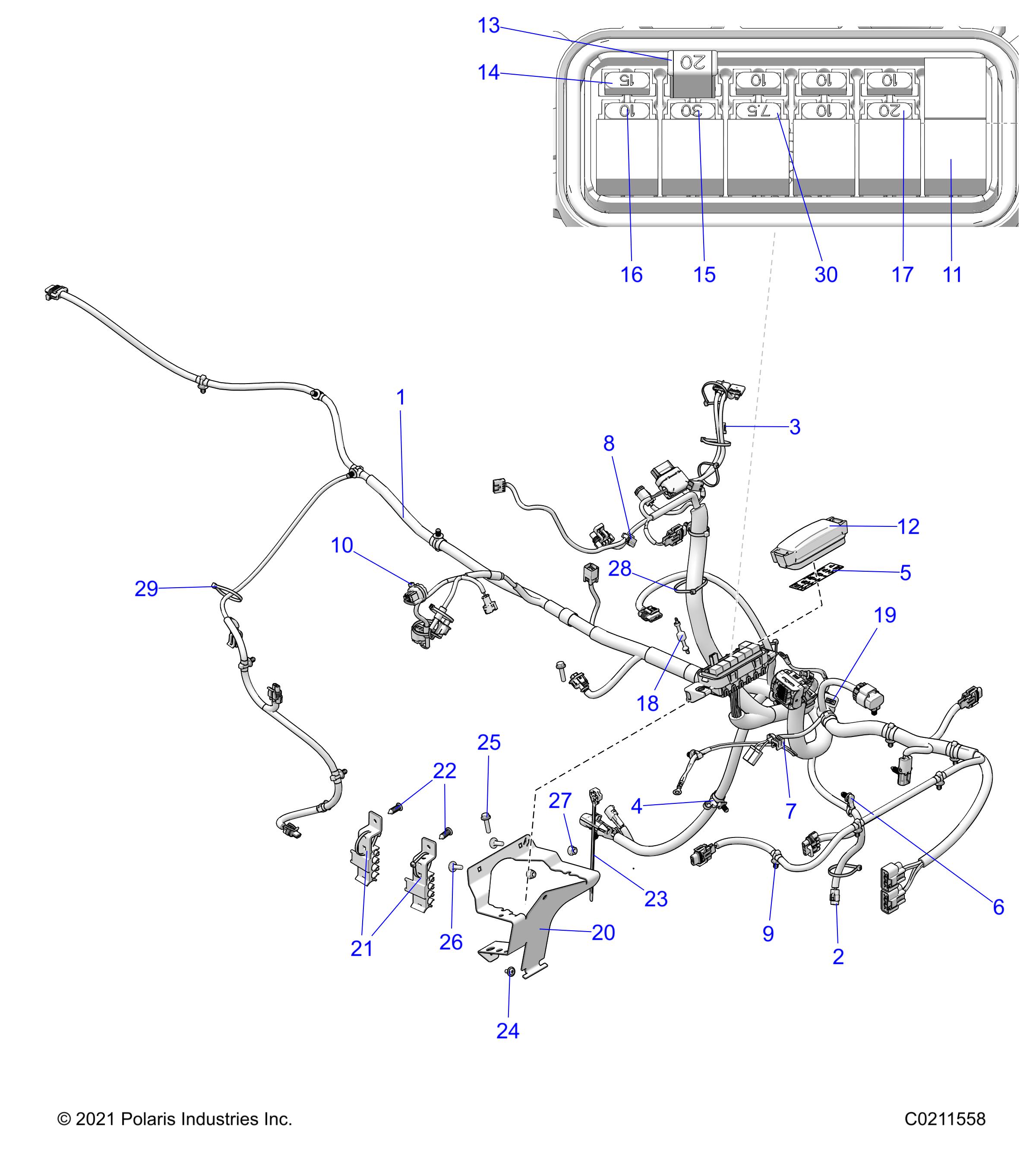 Foto diagrama Polaris que contem a peça 7518533