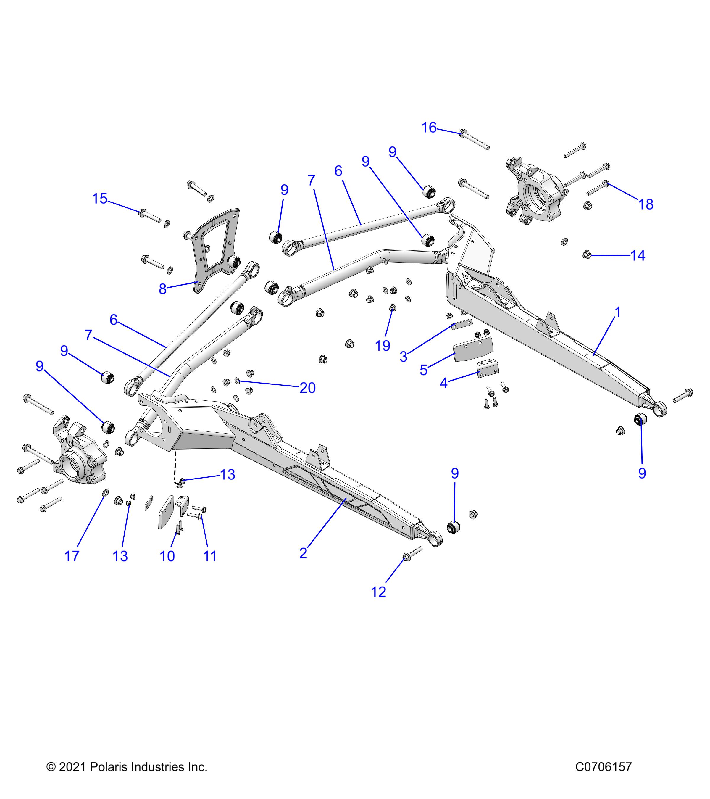 Foto diagrama Polaris que contem a peça 1544089-458