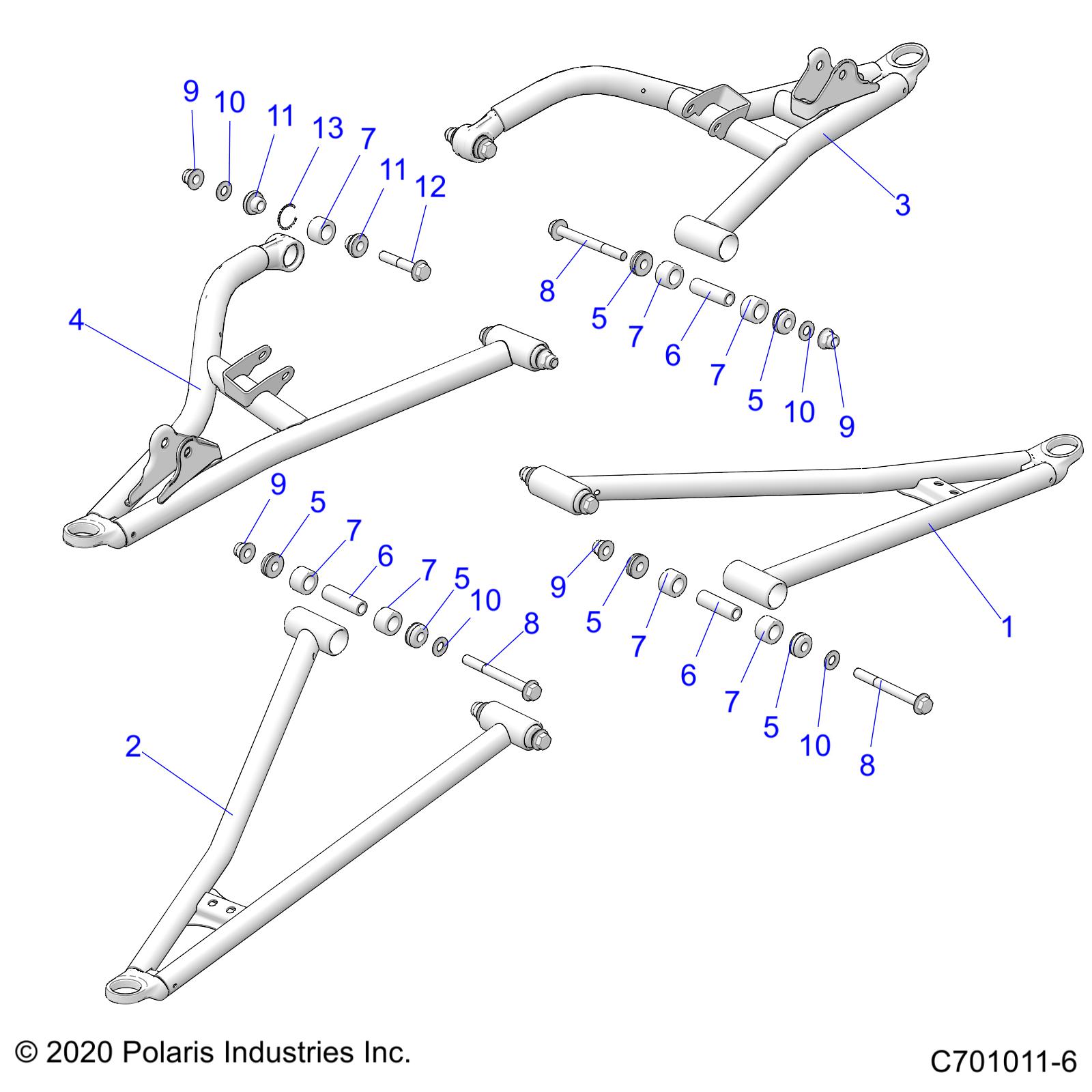 Foto diagrama Polaris que contem a peça 1021416-458