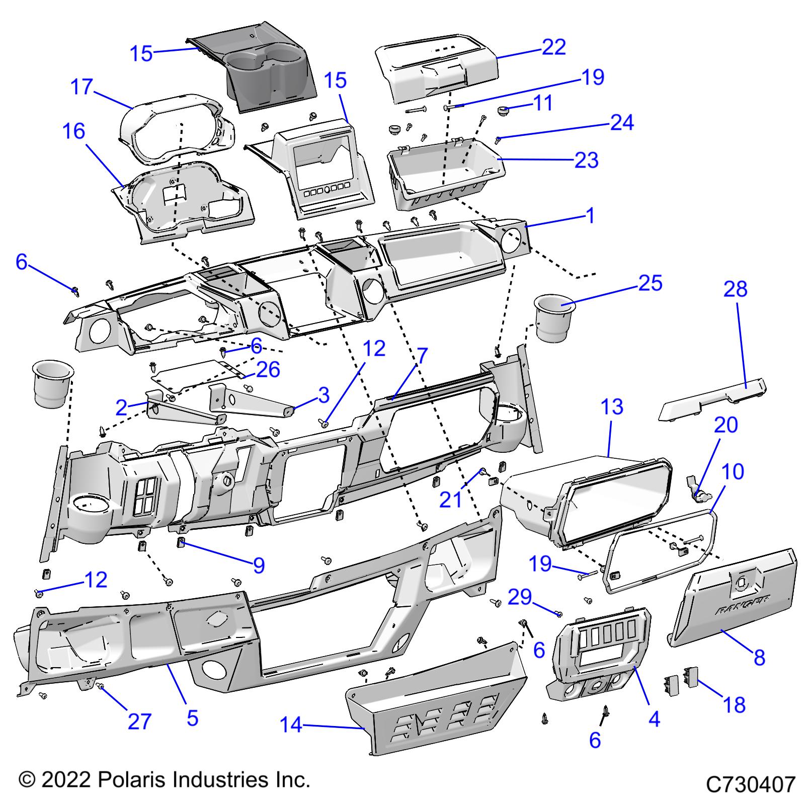 Part Number : 5453789-070 GLOVEBOX COVER  UPPER