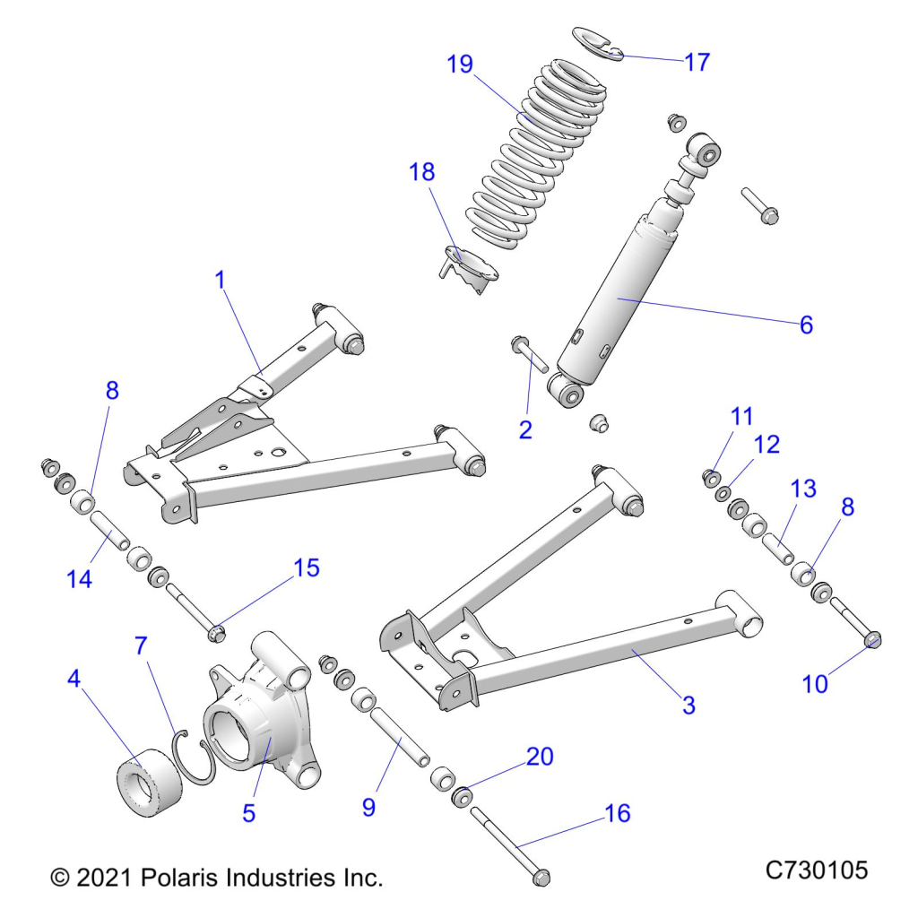 Foto diagrama Polaris que contem a peça 7045642