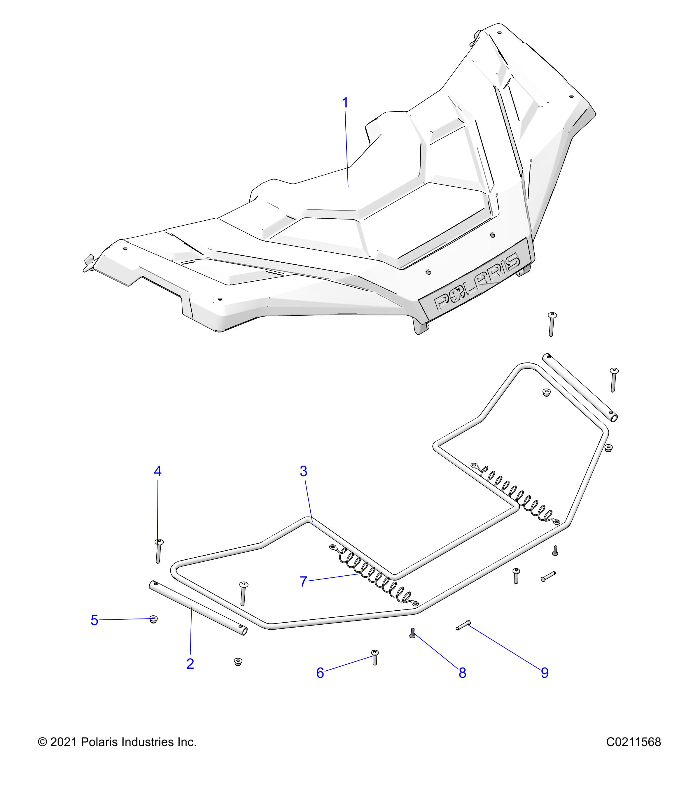 Foto diagrama Polaris que contem a peça 2208803