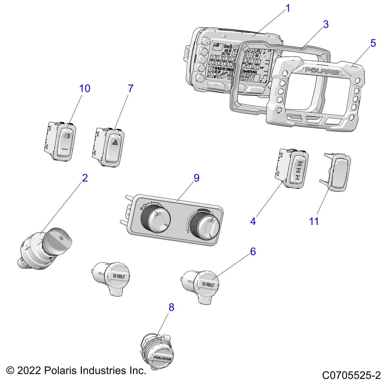 Foto diagrama Polaris que contem a peça 4080274-08