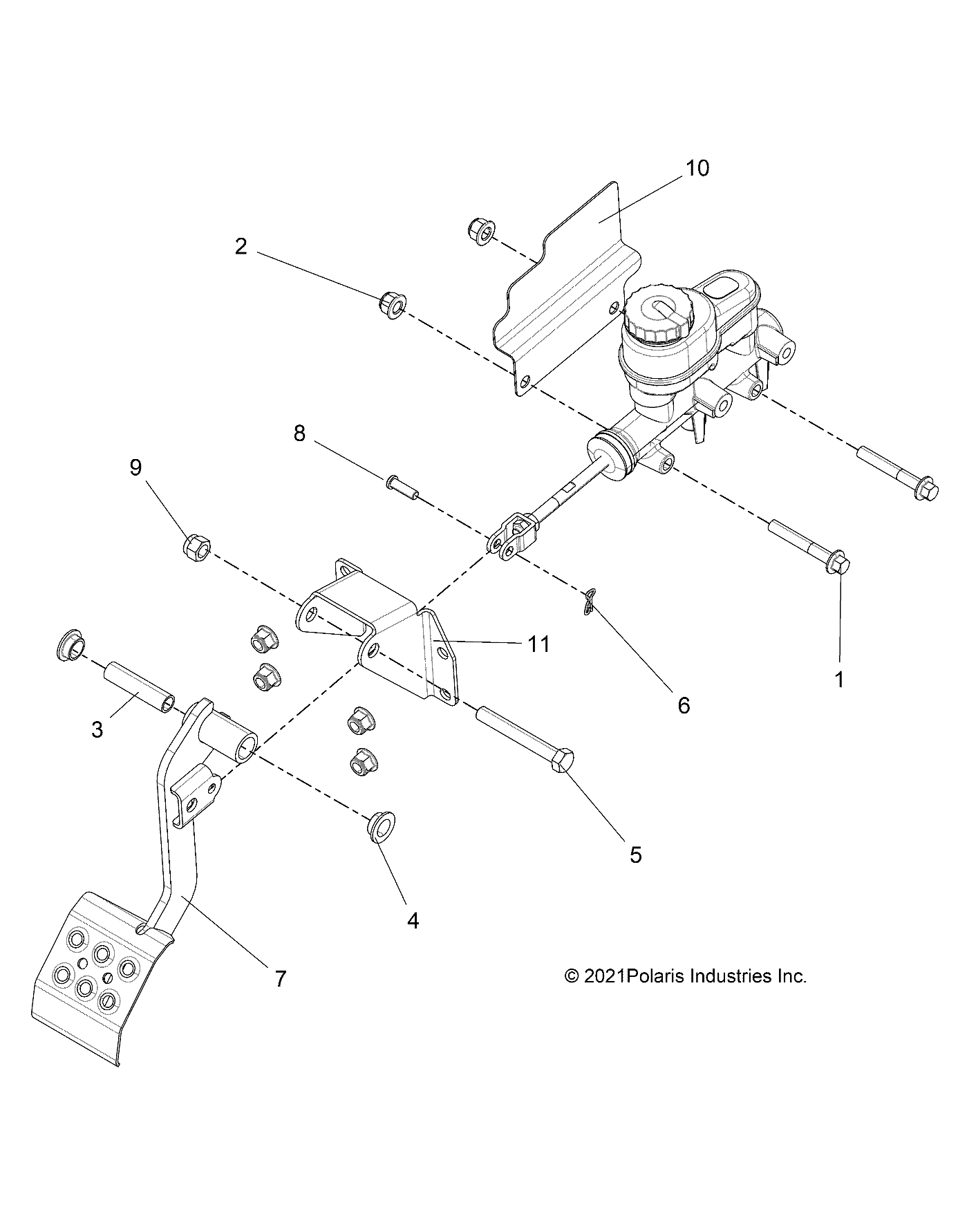 Foto diagrama Polaris que contem a peça 1020198-458