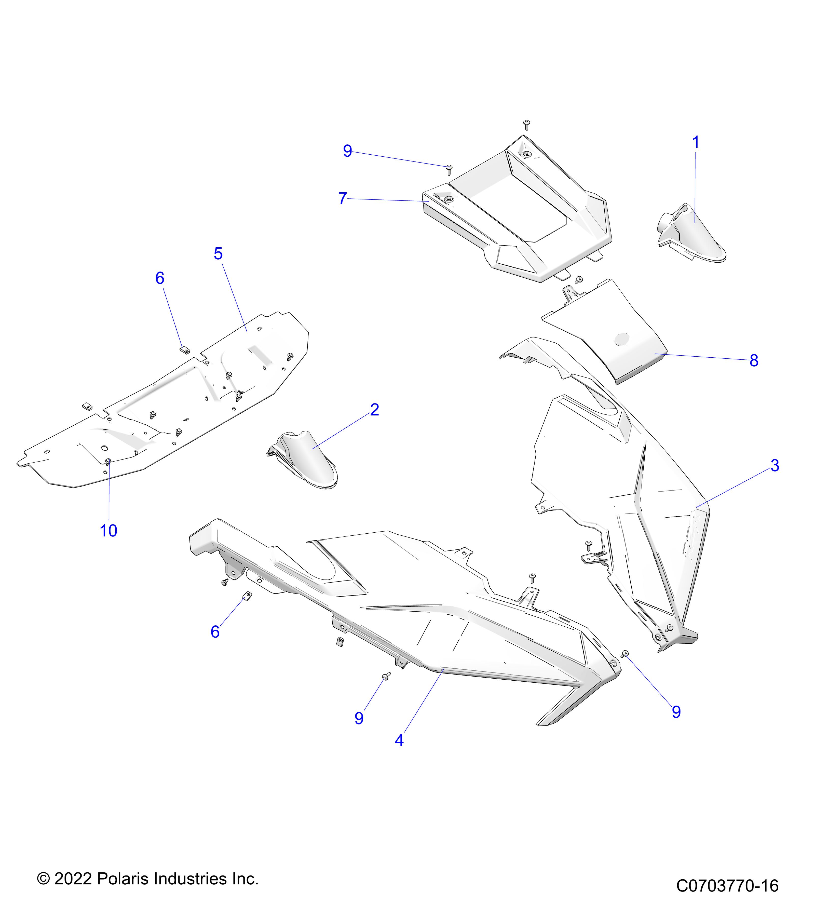 Foto diagrama Polaris que contem a peça 5457636-070