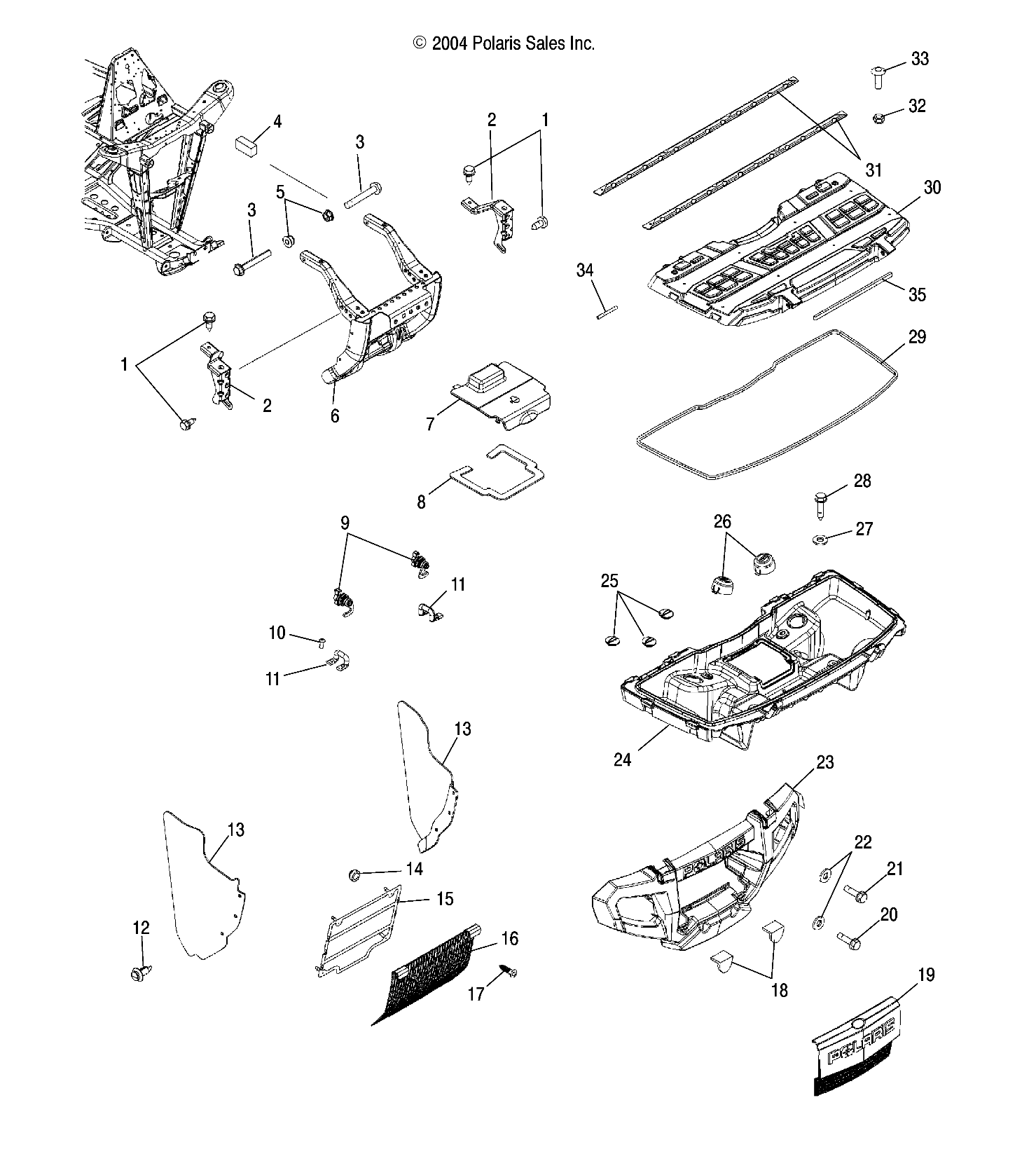 Foto diagrama Polaris que contem a peça 1014636-067