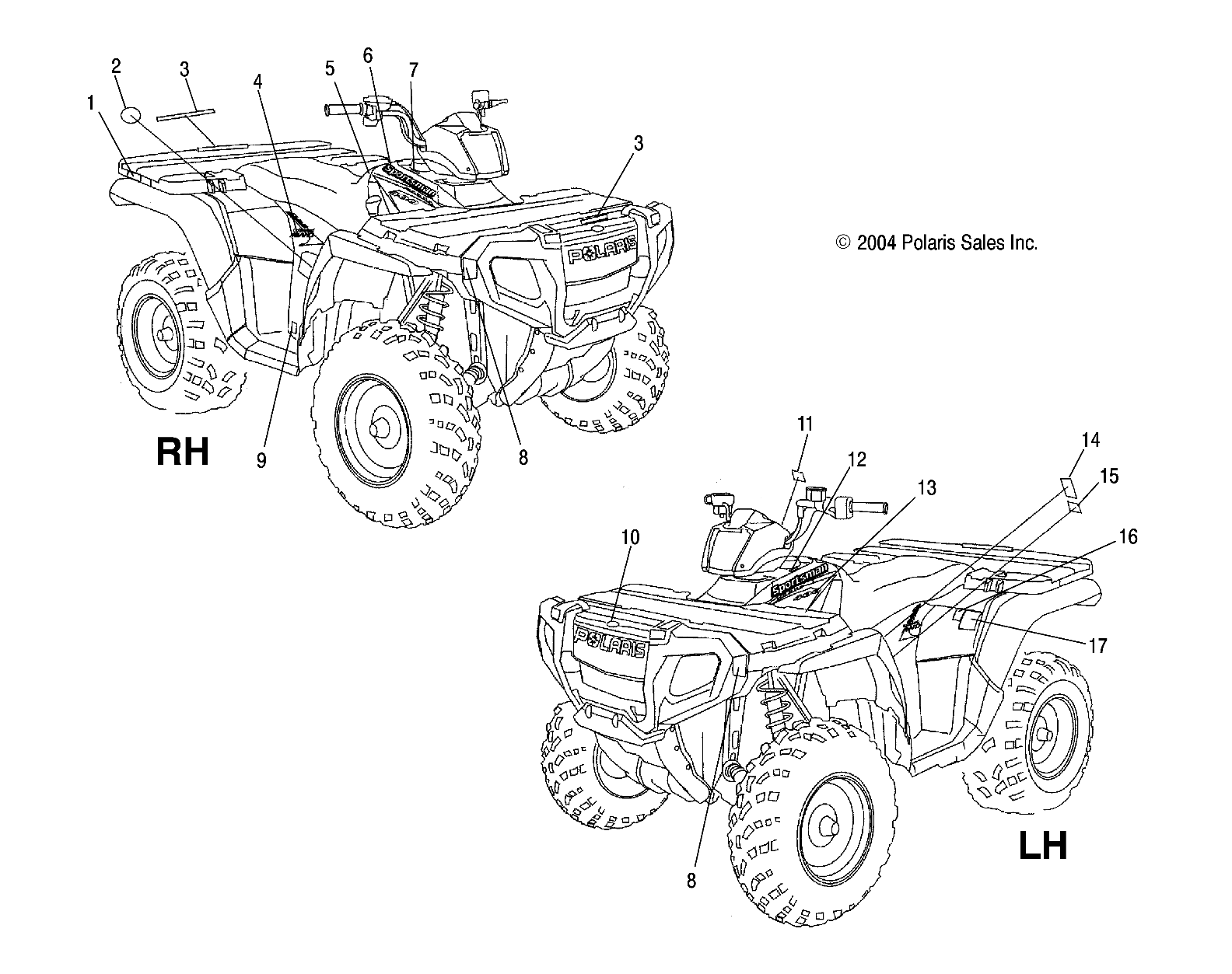 Foto diagrama Polaris que contem a peça 7172708