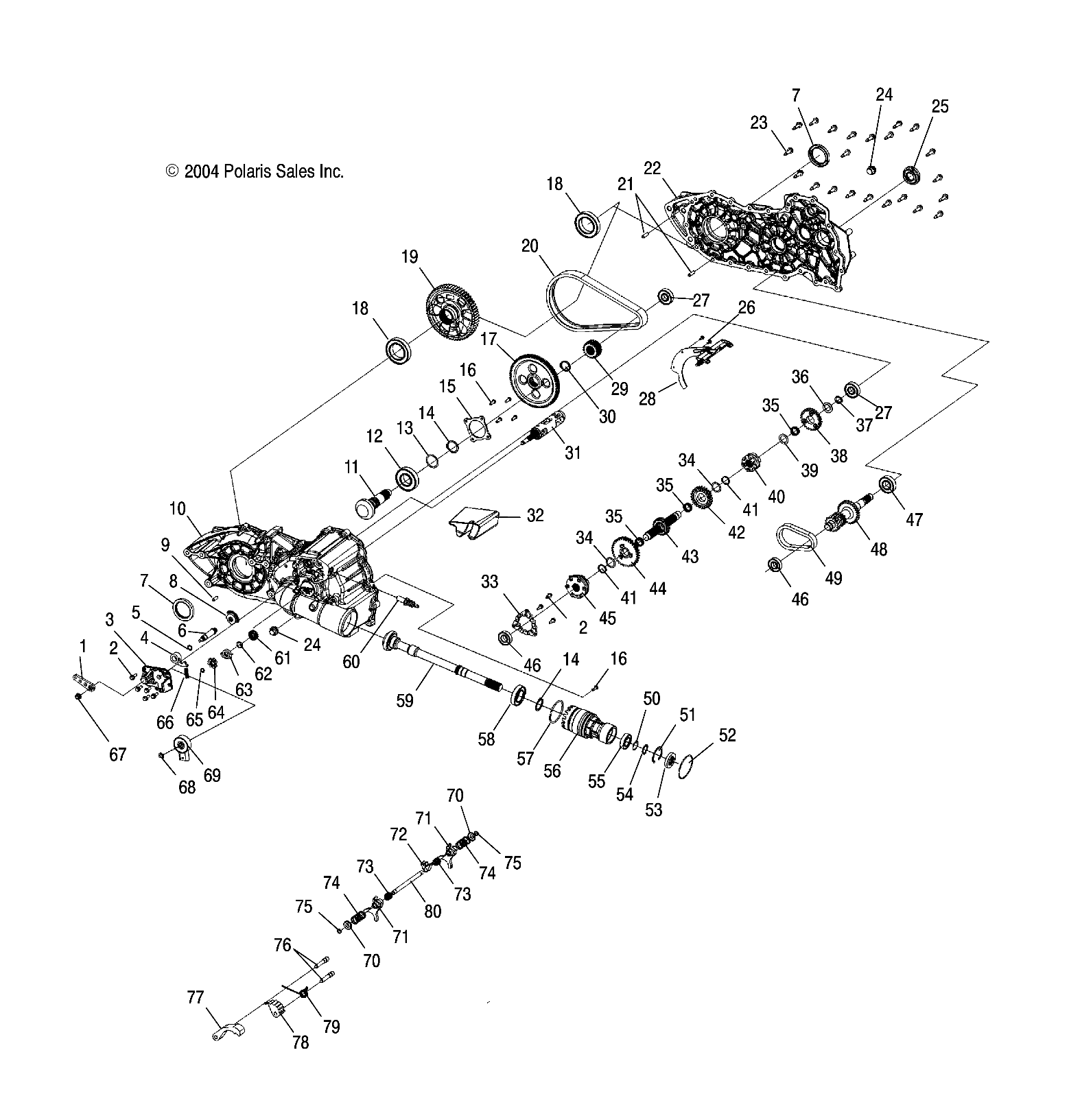Foto diagrama Polaris que contem a peça 1341450