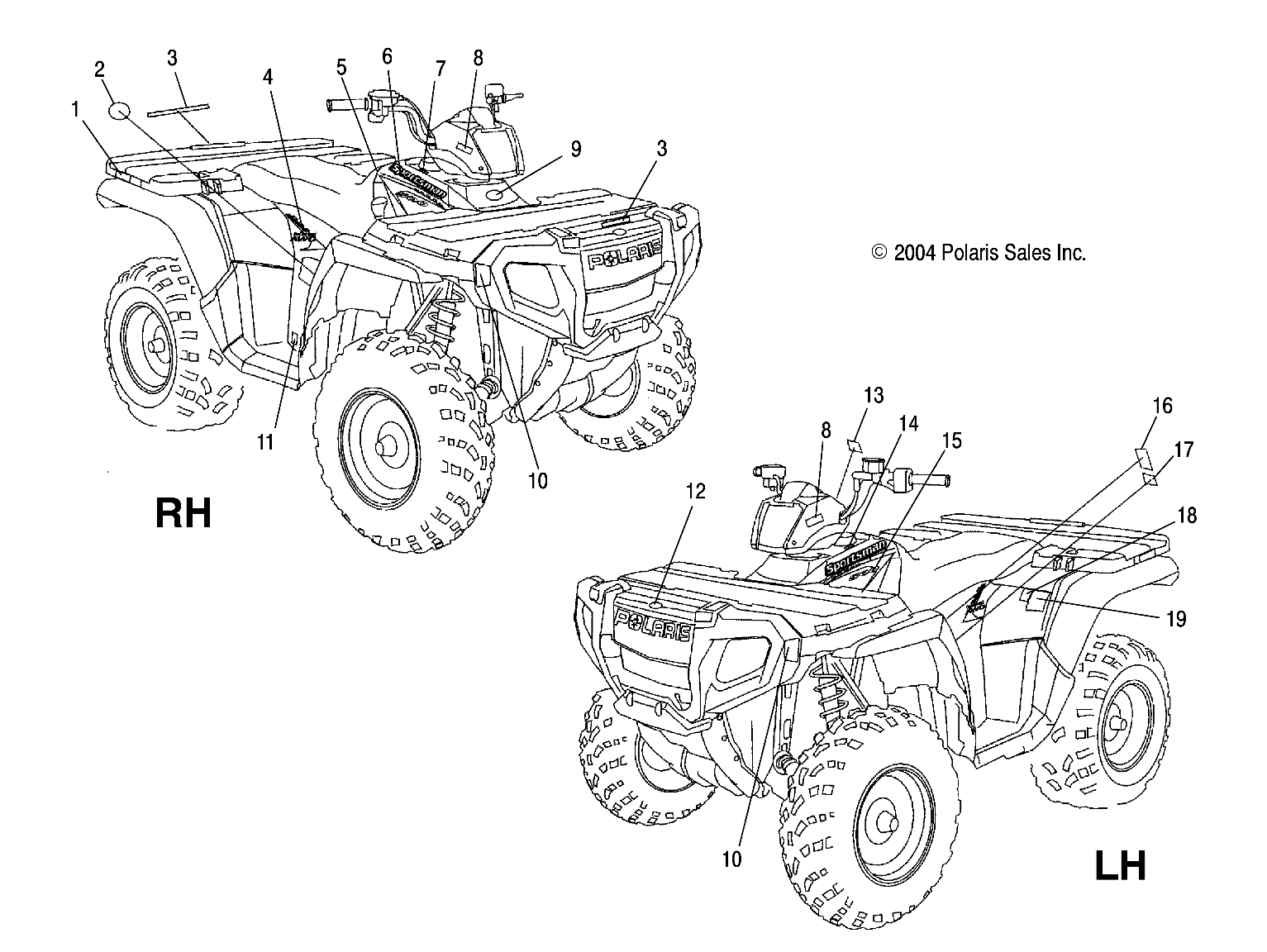 Part Number : 7173307 DECAL- SPORTSMAN 500  TANK RH