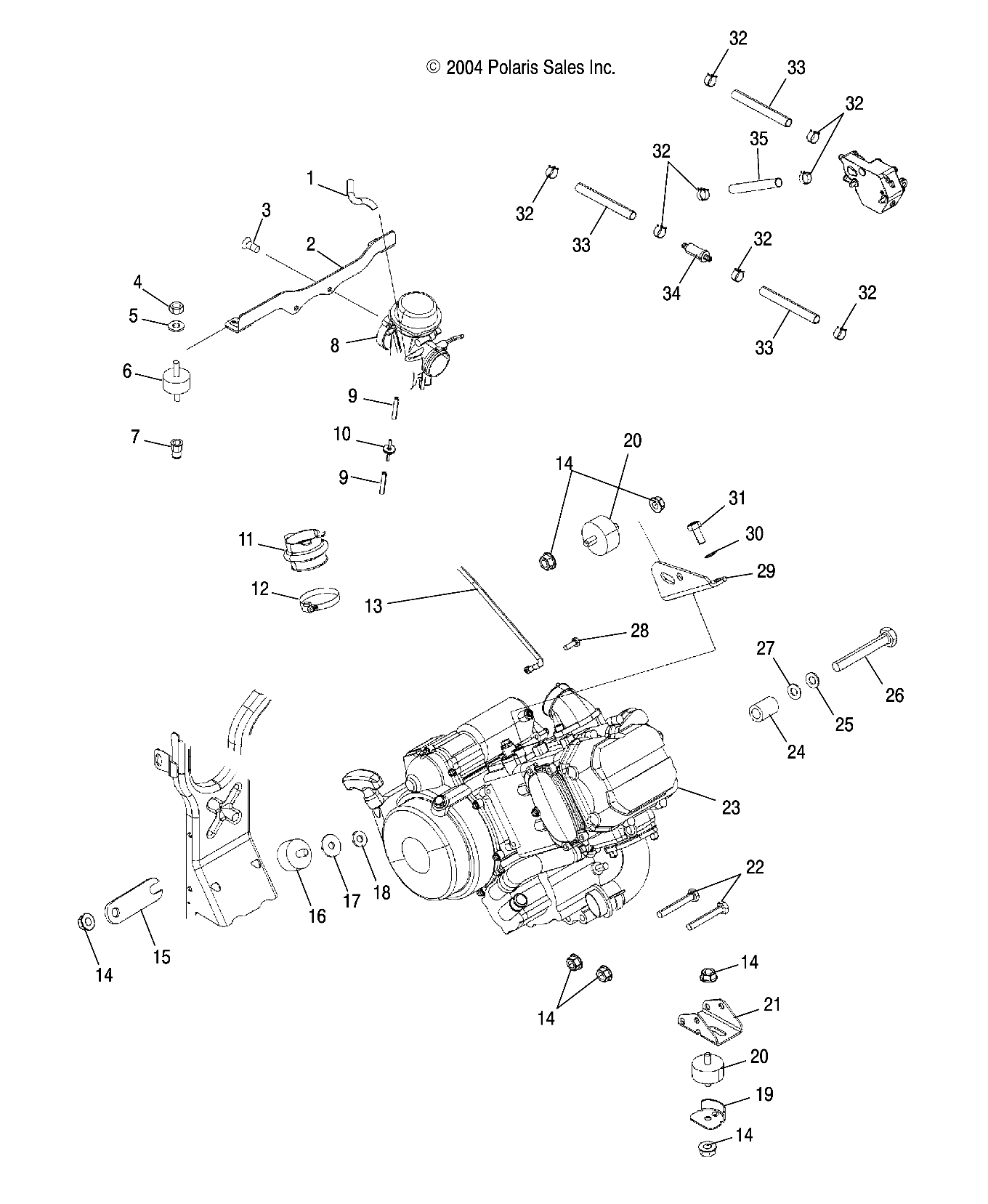 Foto diagrama Polaris que contem a peça 7518276