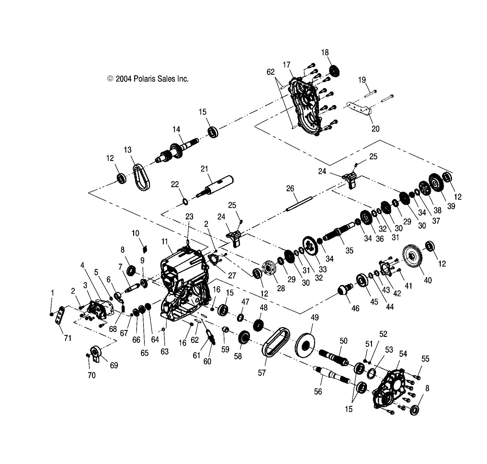 Foto diagrama Polaris que contem a peça 1332349