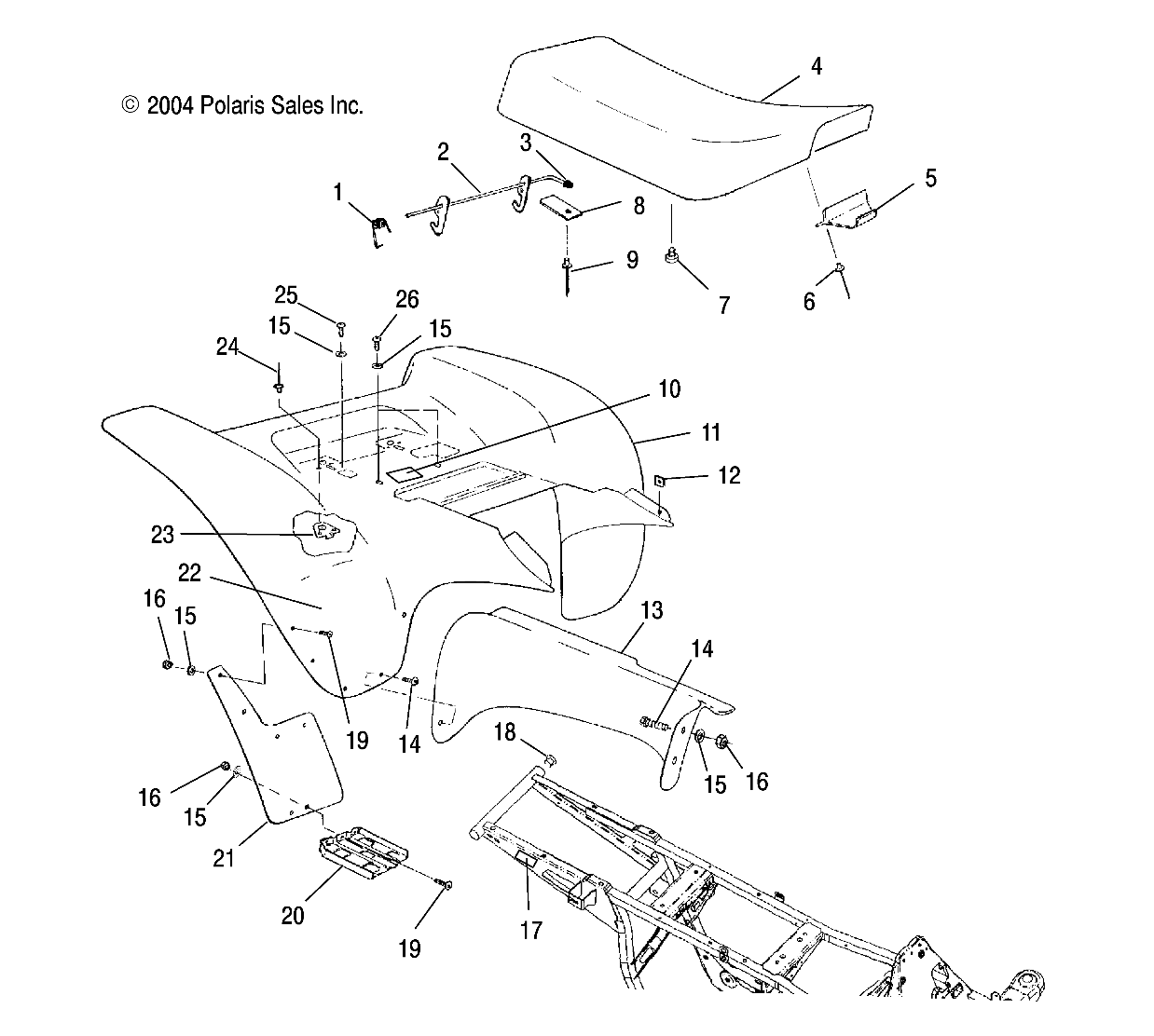 Foto diagrama Polaris que contem a peça 5430007-288