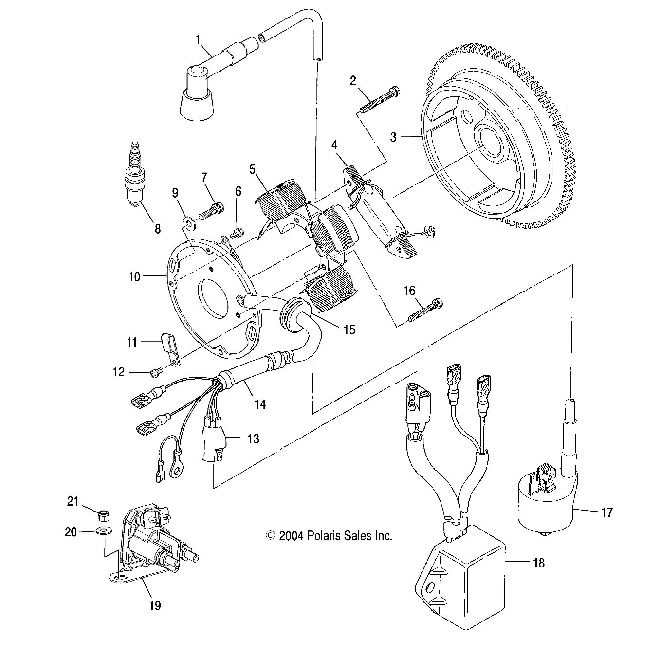 Foto diagrama Polaris que contem a peça 3083909