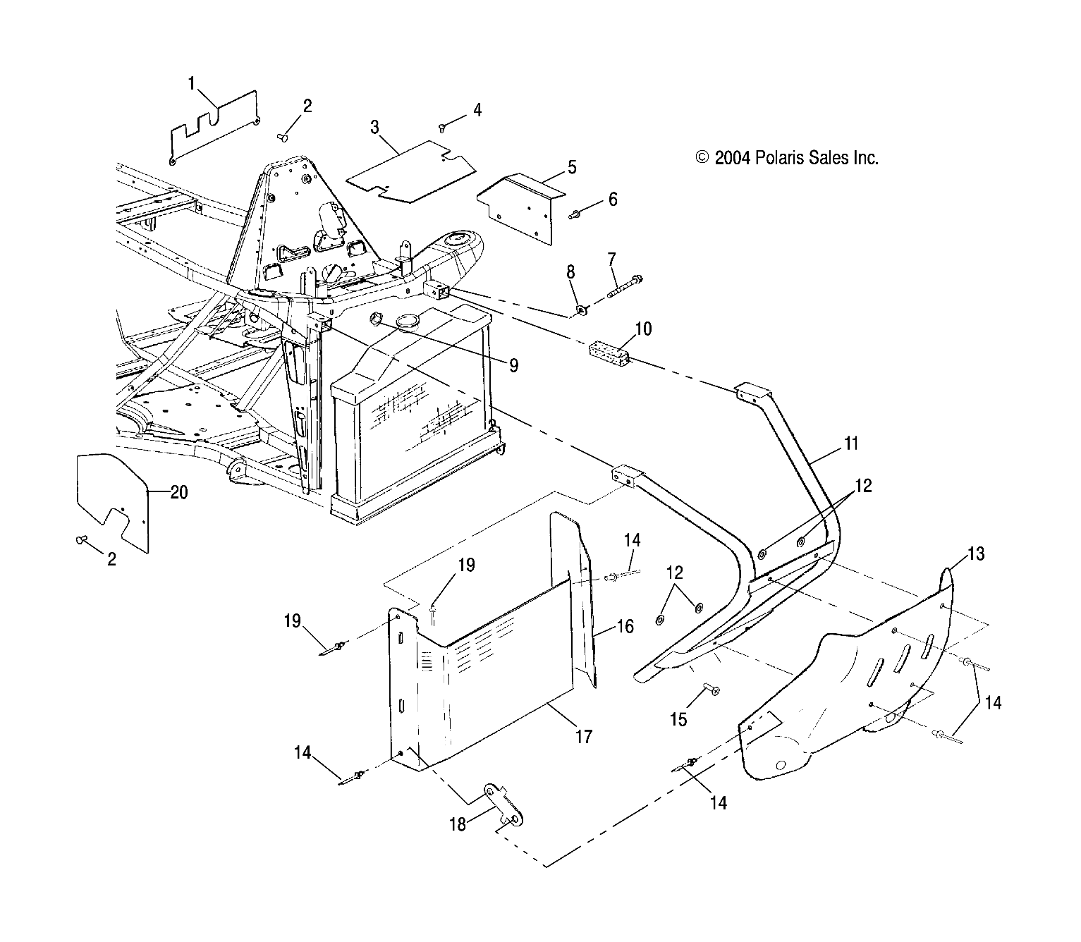 Foto diagrama Polaris que contem a peça 5435455