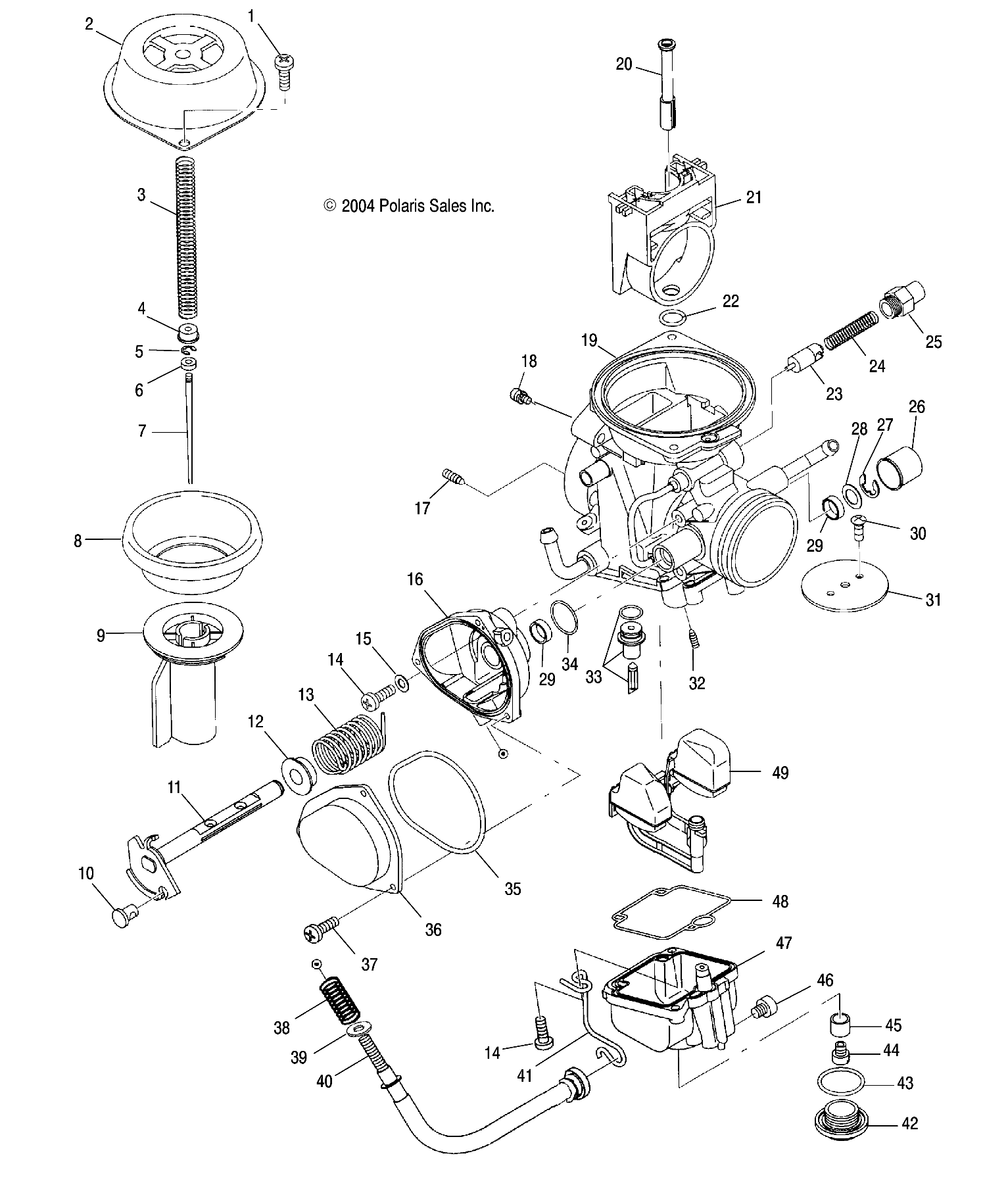 Foto diagrama Polaris que contem a peça 3131290