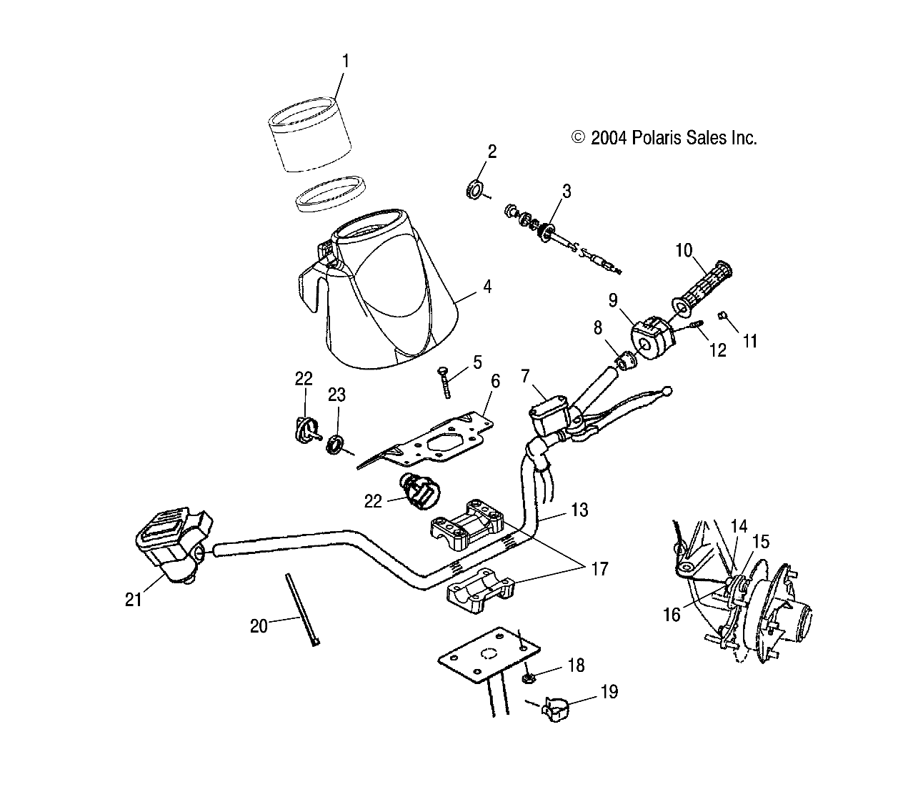 Foto diagrama Polaris que contem a peça 7080631