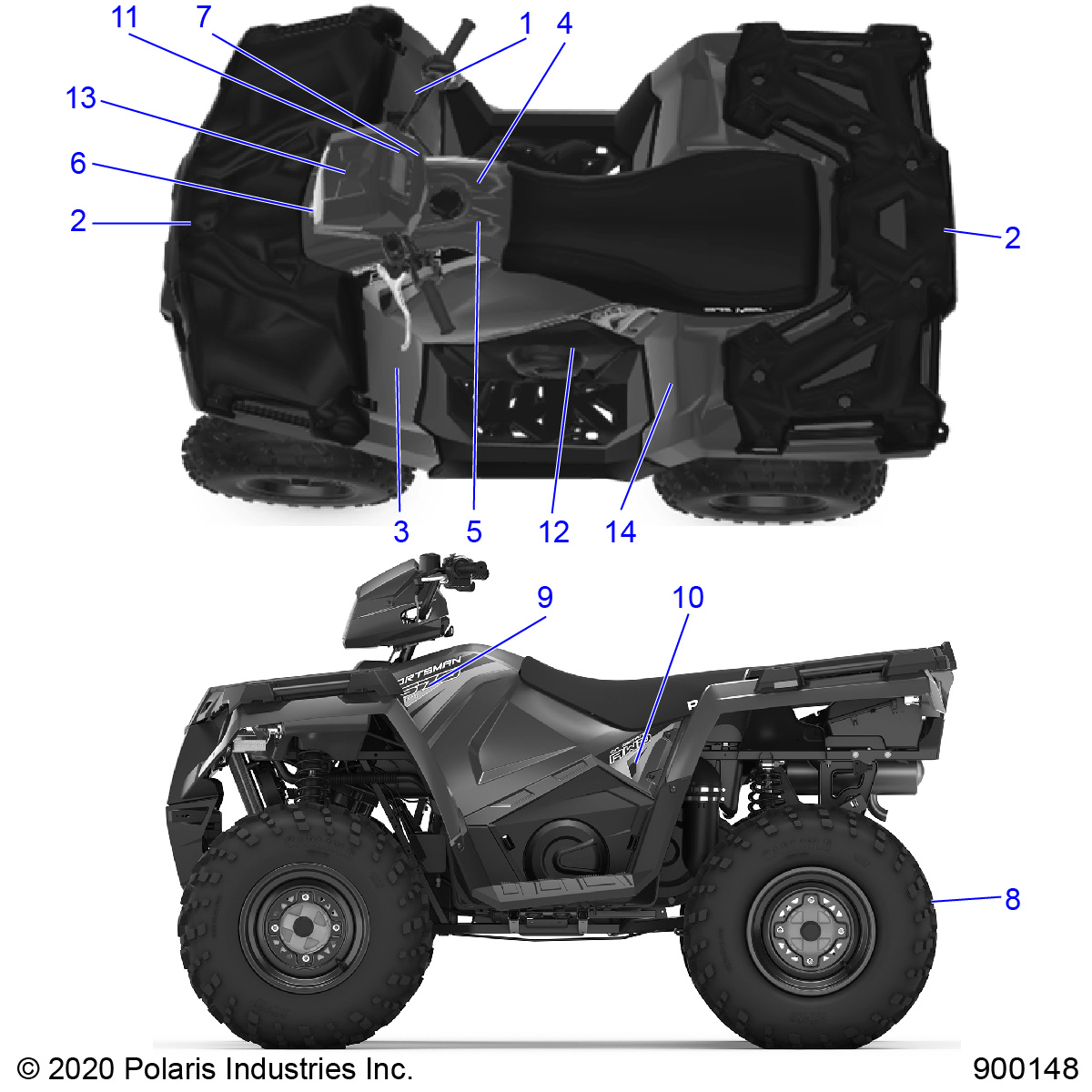 Foto diagrama Polaris que contem a peça 7185236