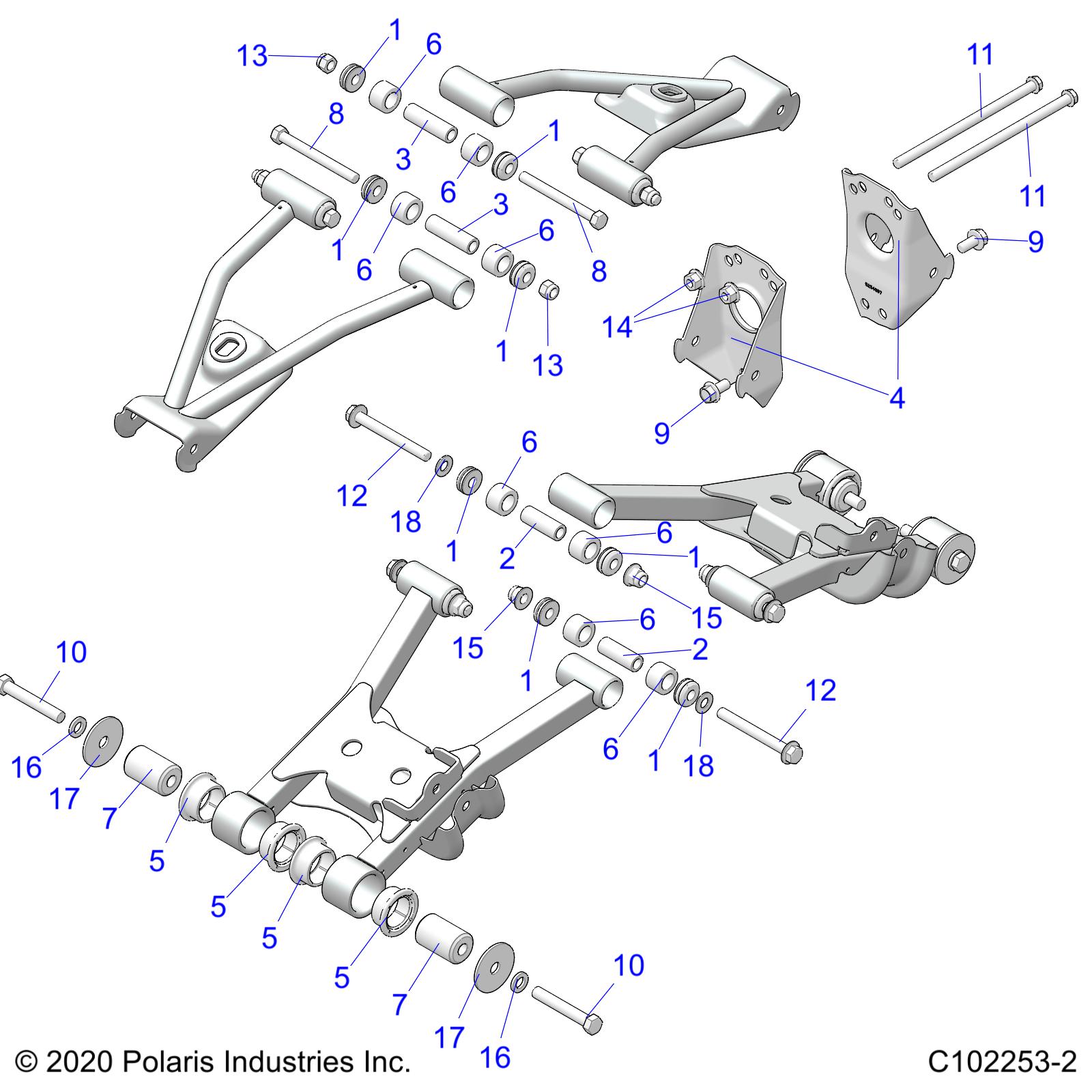 Part Number : 5264874-329 BRKT-CONTROL-ARM PIVOT10MM BLK