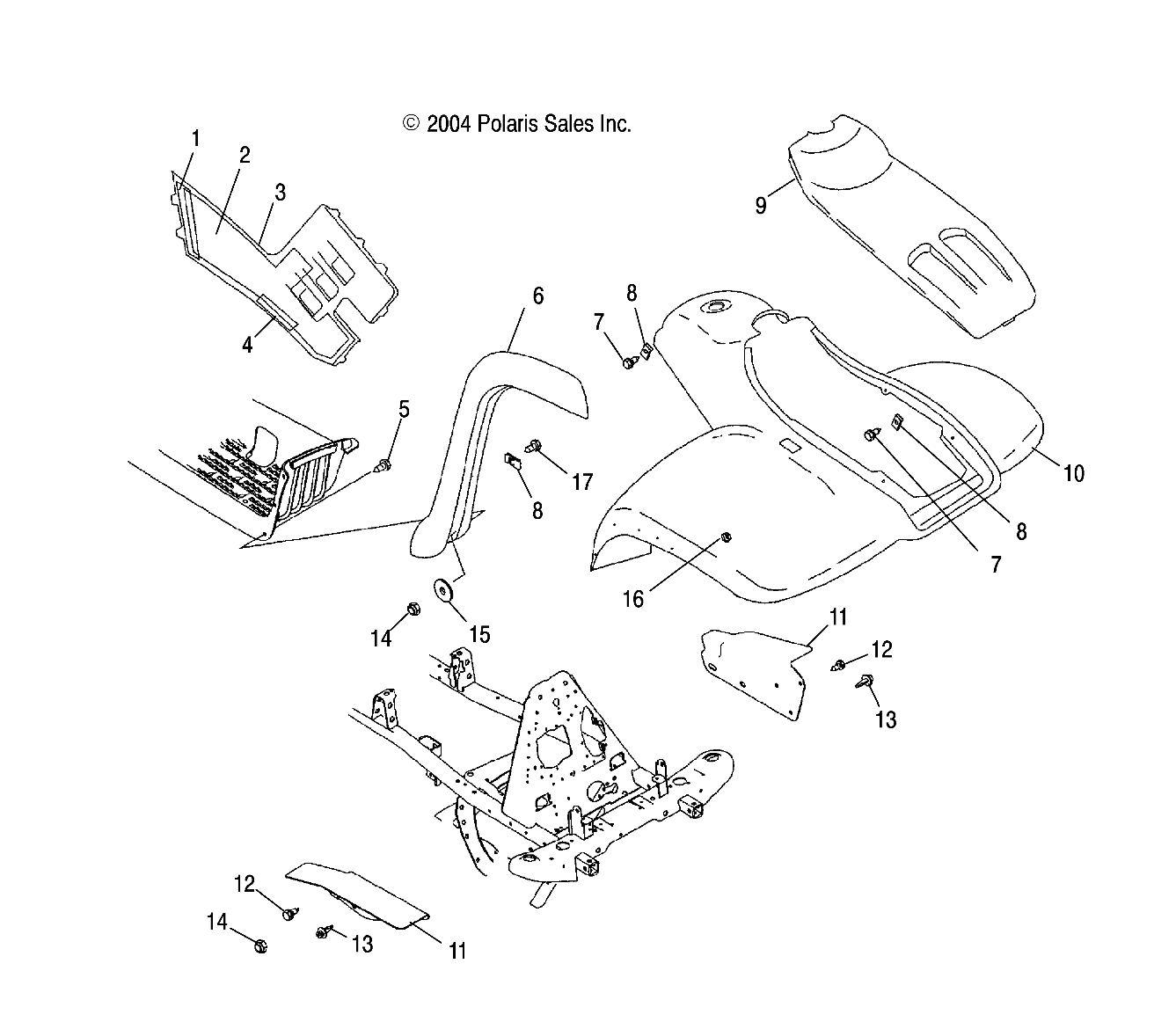 Foto diagrama Polaris que contem a peça 7670085