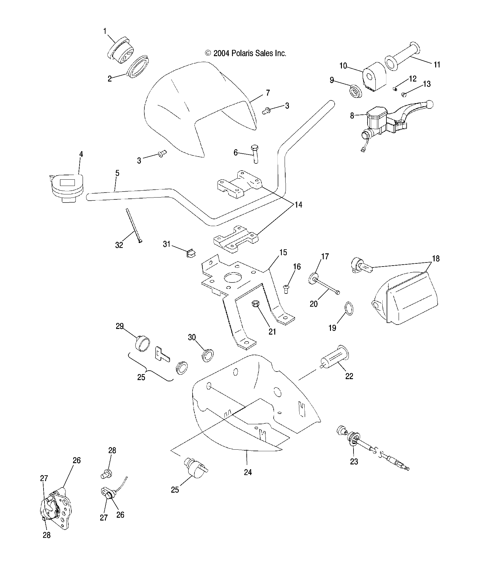 Foto diagrama Polaris que contem a peça 5435239-455