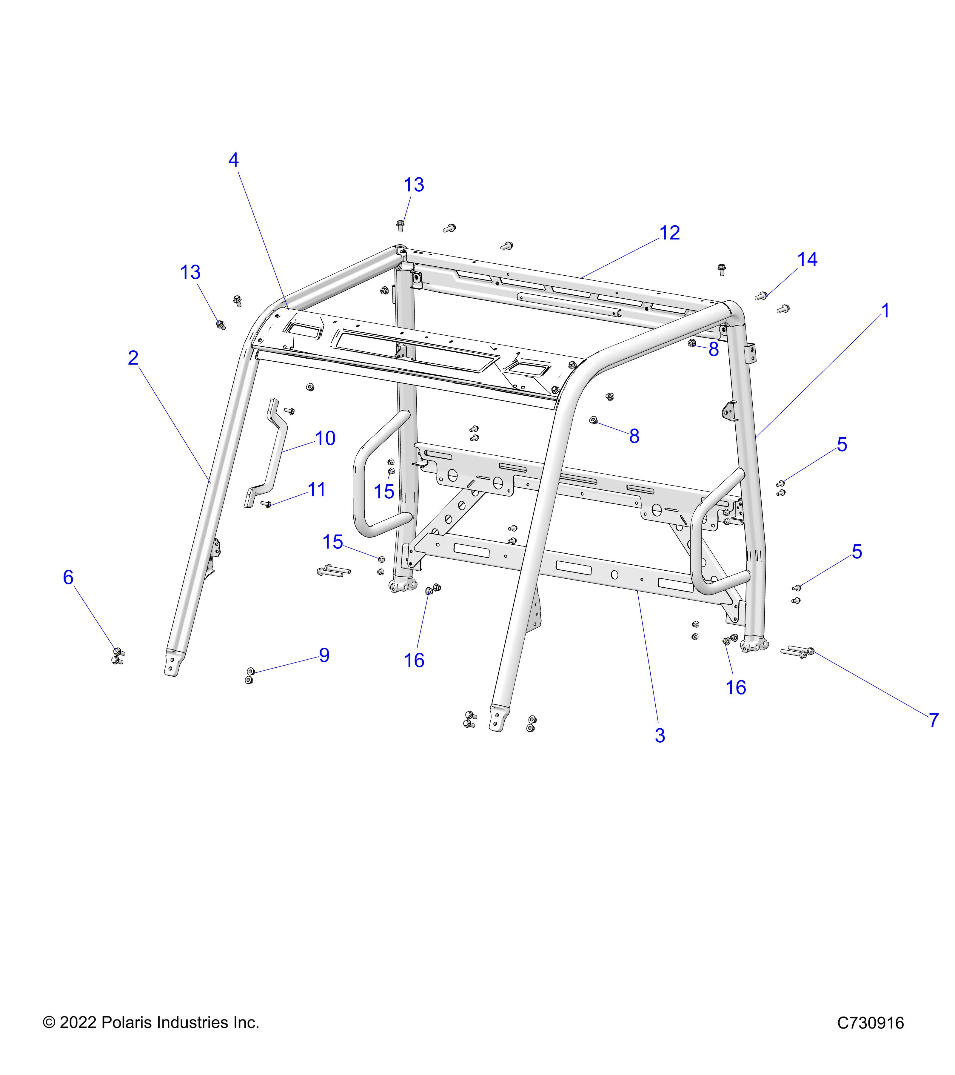 Foto diagrama Polaris que contem a peça 1028516-458