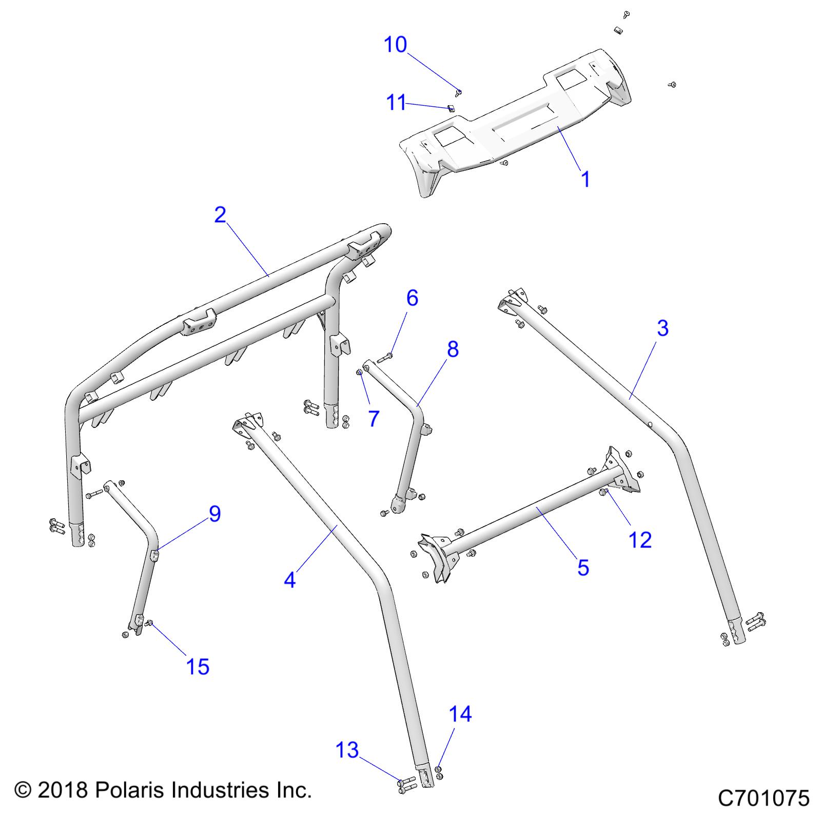 Foto diagrama Polaris que contem a peça 1022885-458