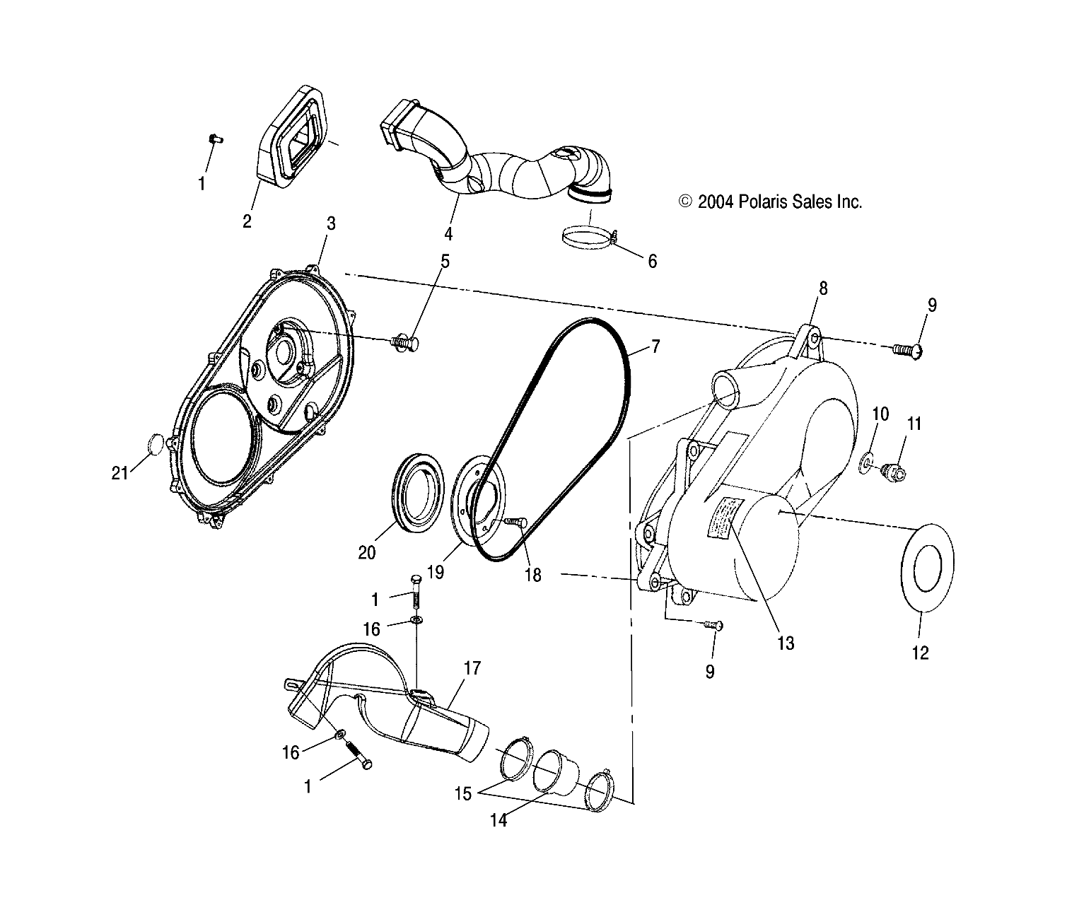 Foto diagrama Polaris que contem a peça 5411489