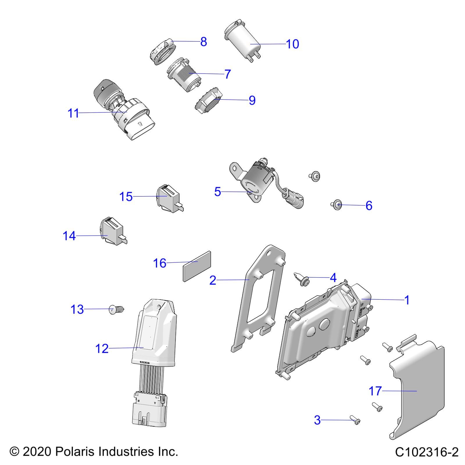 Foto diagrama Polaris que contem a peça 4016240