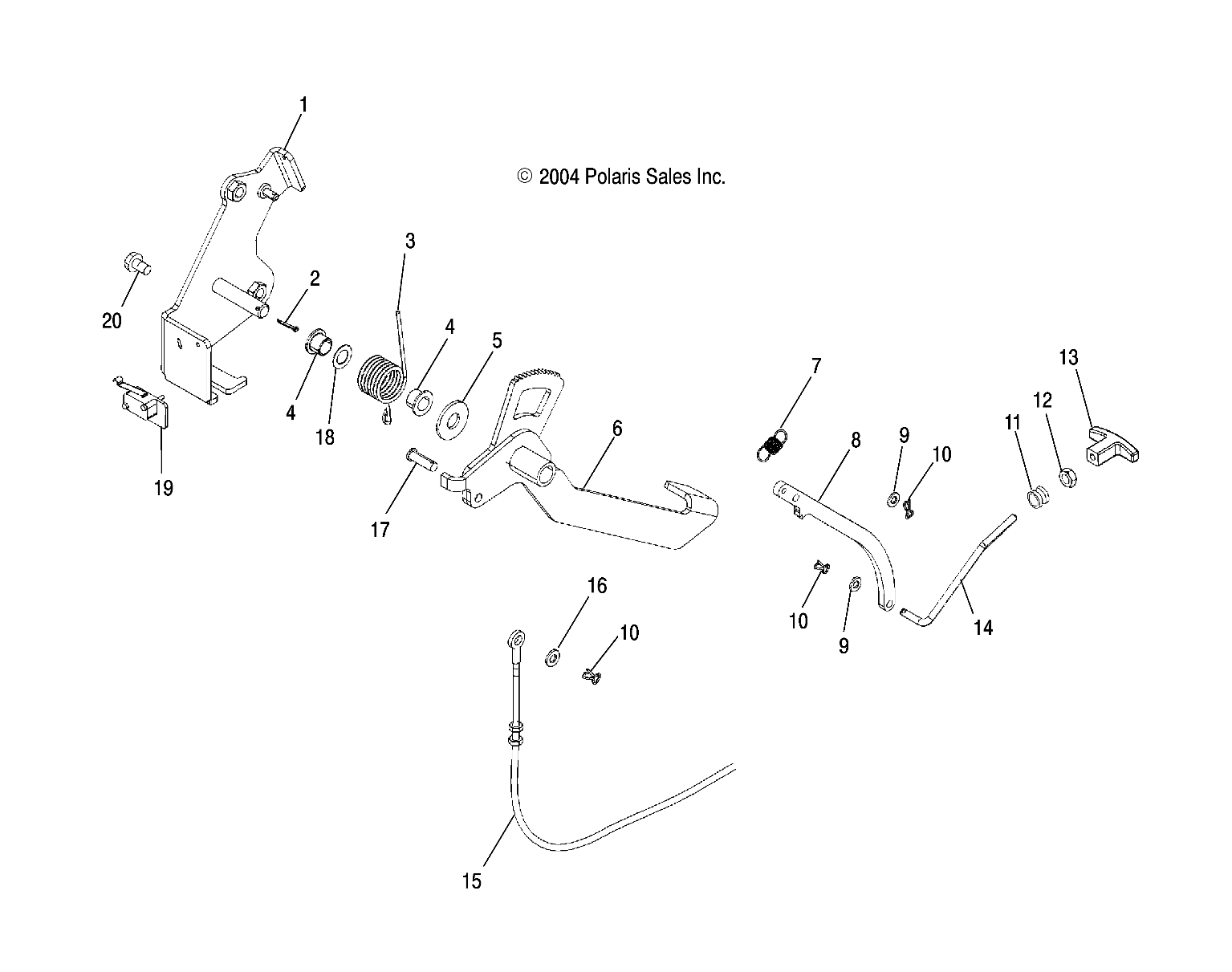 Part Number : 7043073 SPRING-LEVER RETURN