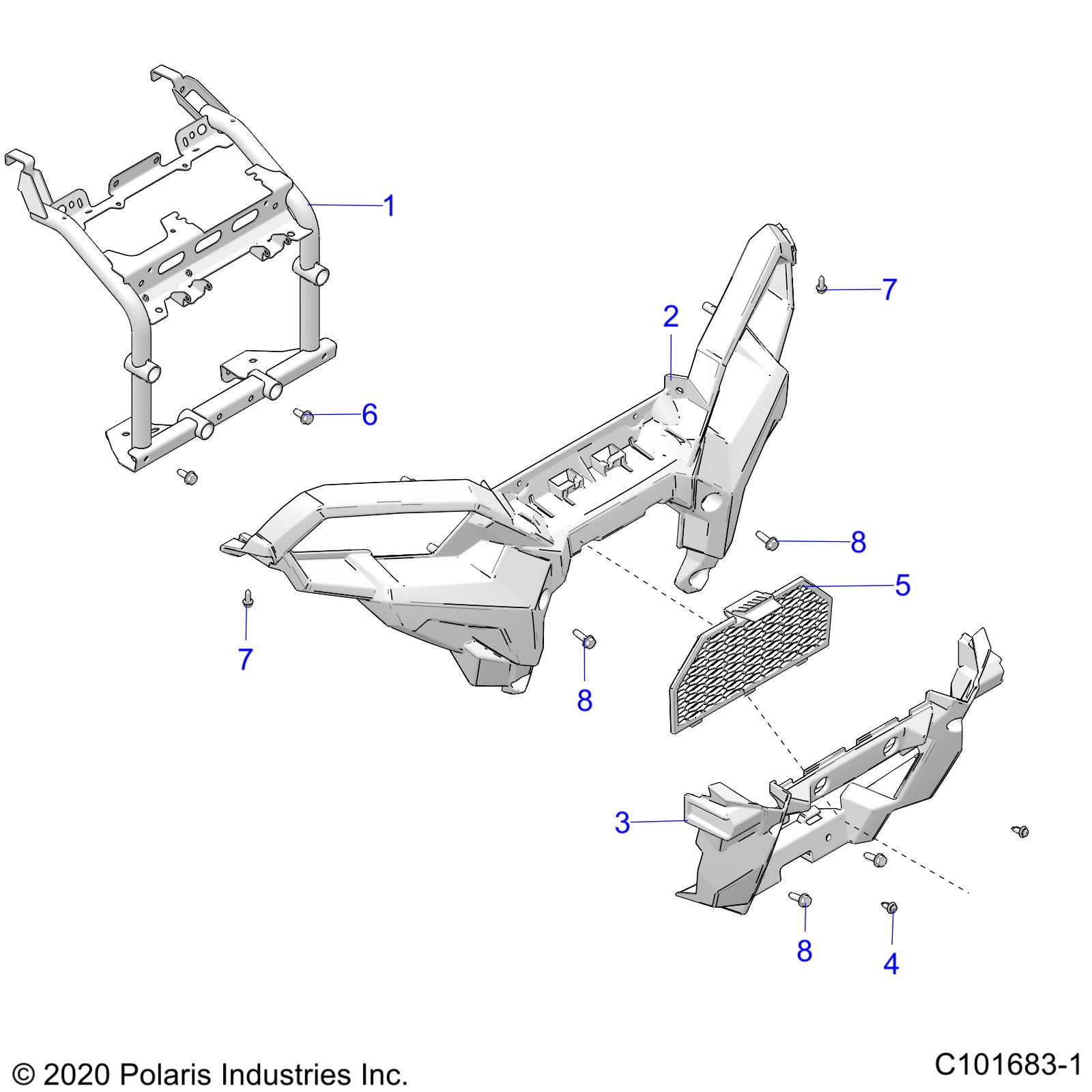 Part Number : 5459878-070 BUMPER-FRONT UPPER INTL BLK