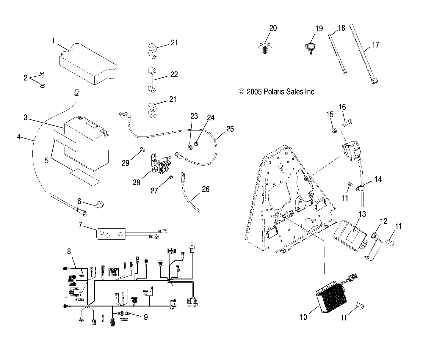 Foto diagrama Polaris que contem a peça 2410466
