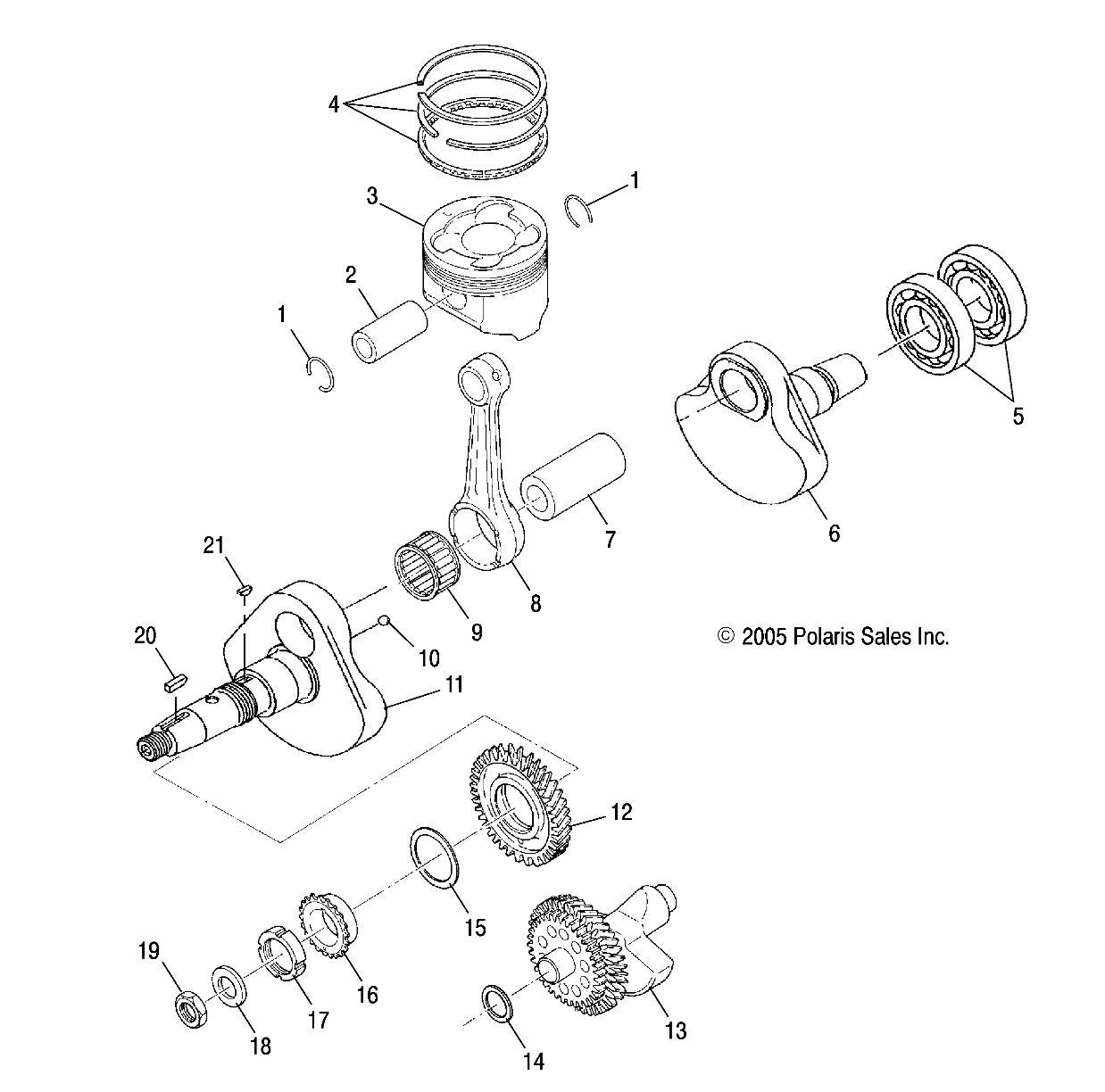 Foto diagrama Polaris que contem a peça 3085534